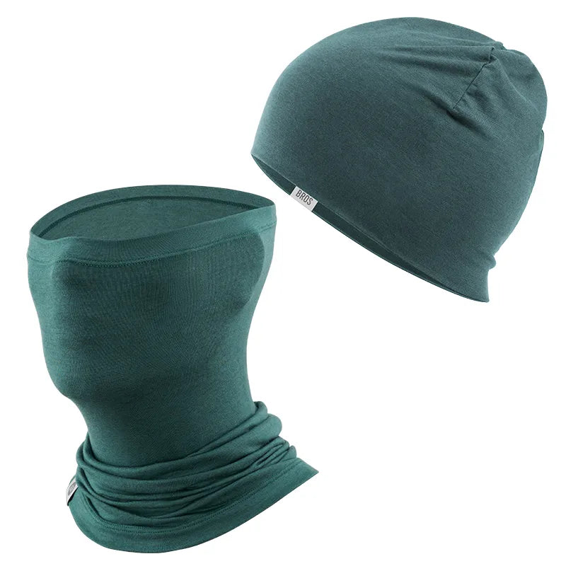 ROCKBROS Merino Wool Cycling Cap & Face Mask Bundle for Winter Riding.
#color_Army Green / Army Green