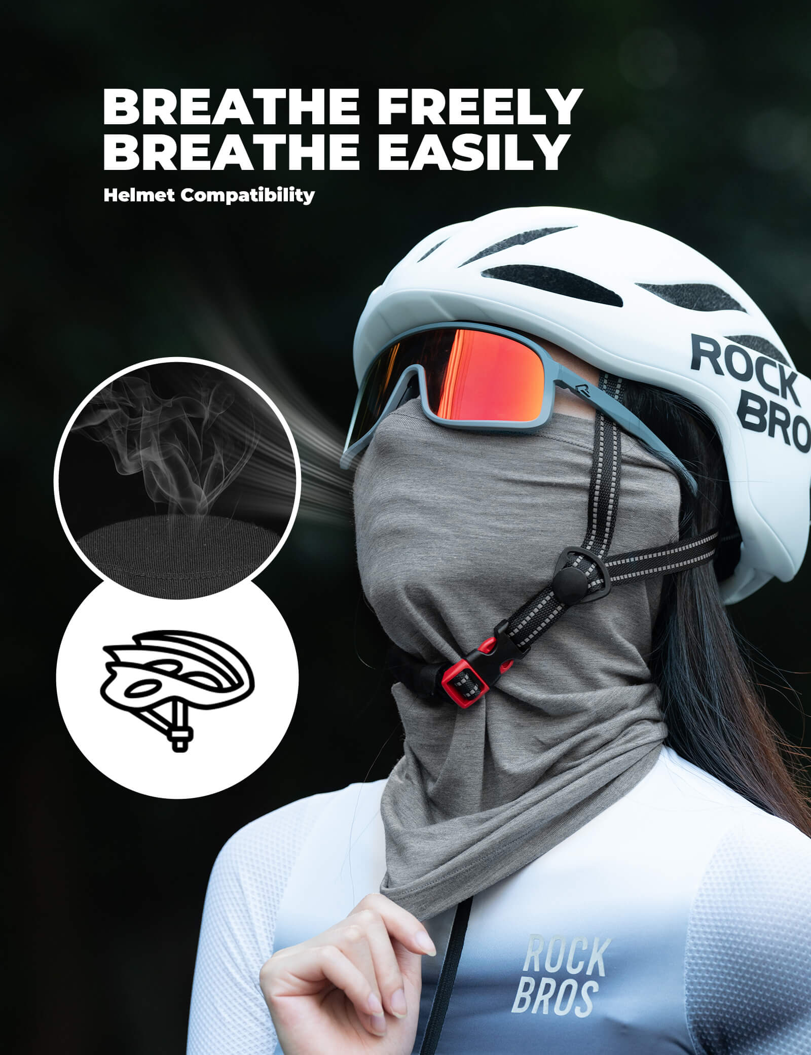 ROCKBROS Merino Wool Tencel Face Mask for Winter Outdoor Sports.
#color_grey