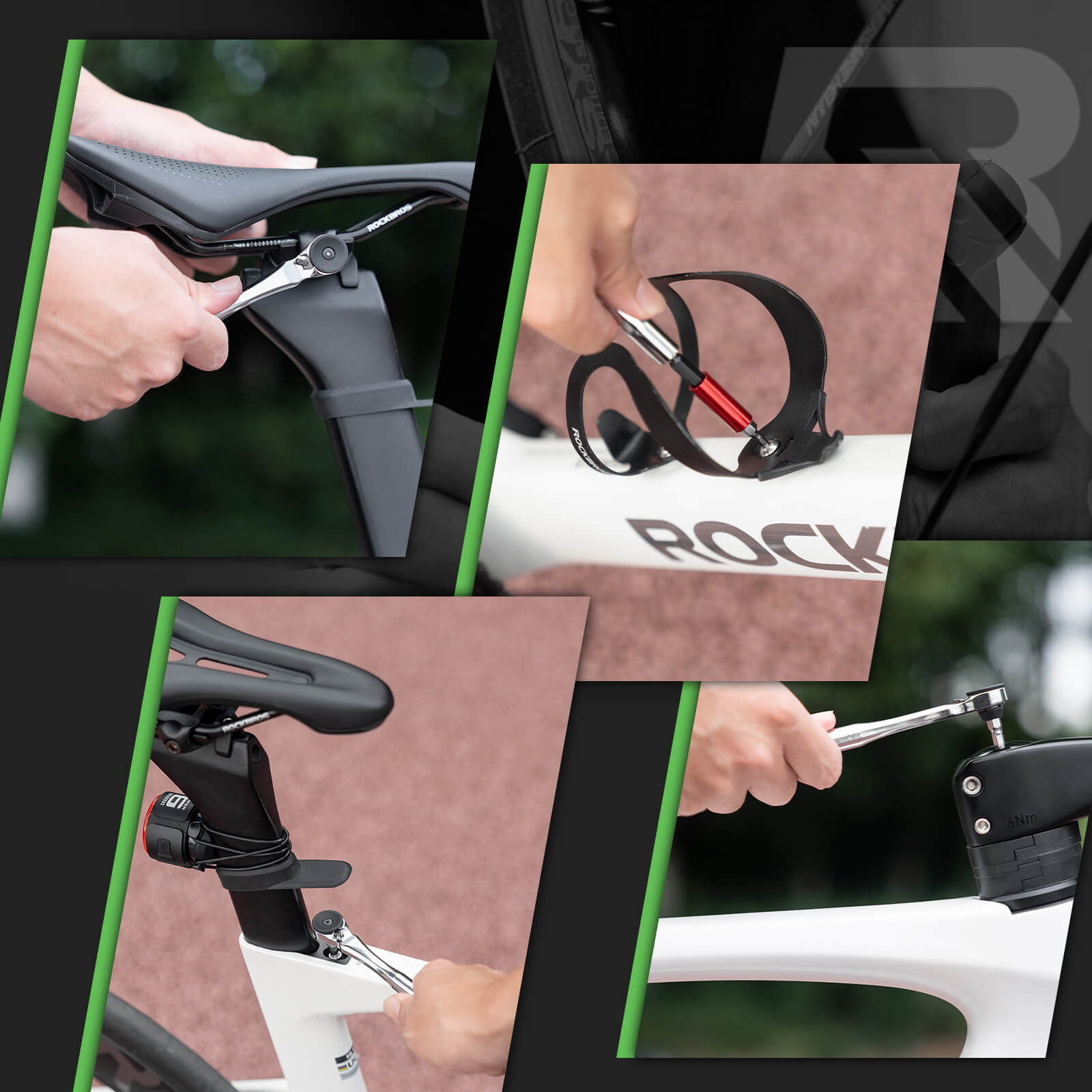 ROCKBROS mini bicycle ratchet wrench set for easy bike maintenance.