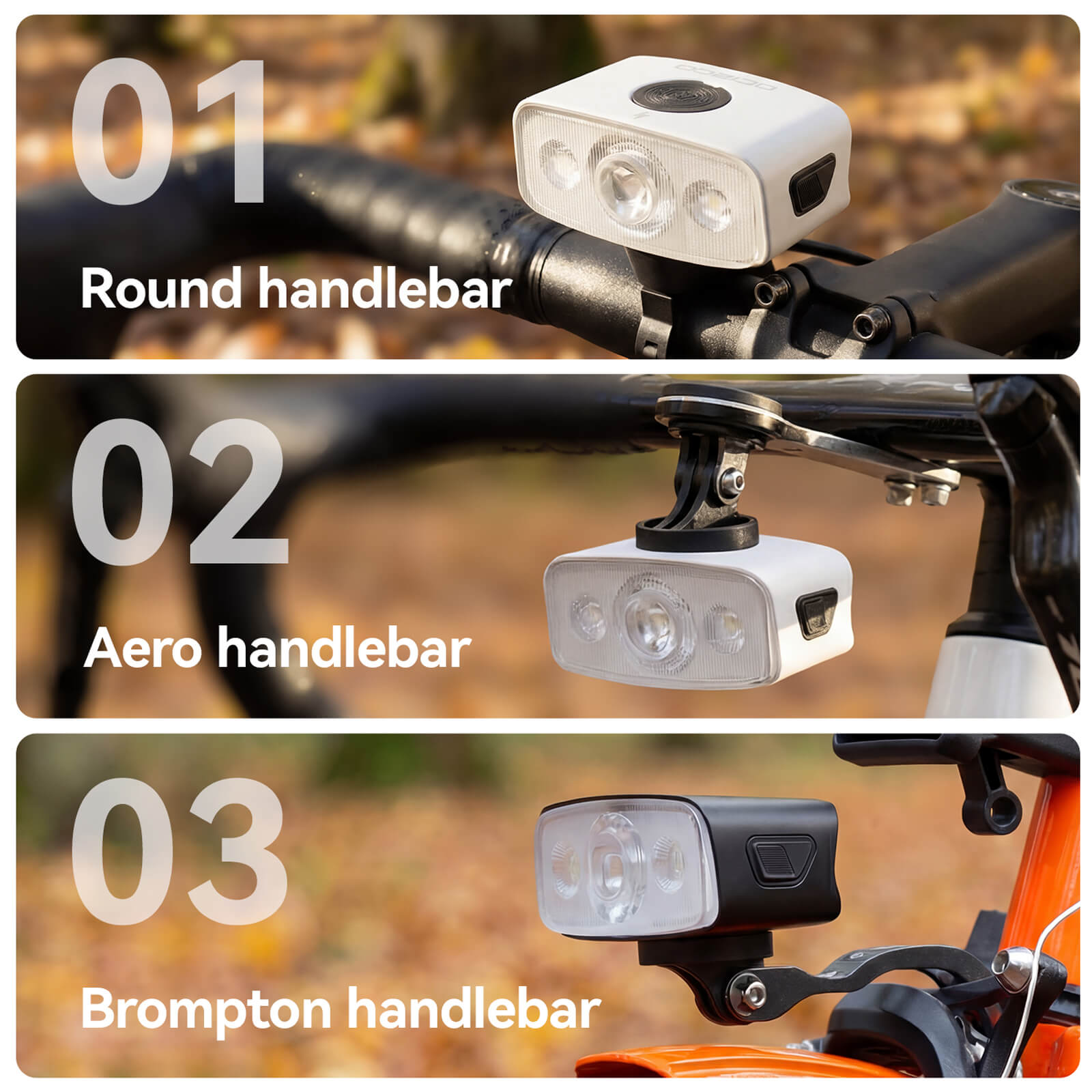 ROCKBROS Mini Bike Front Light - Ultra Bright LED Safety Torch for Night Riding.
#color_black