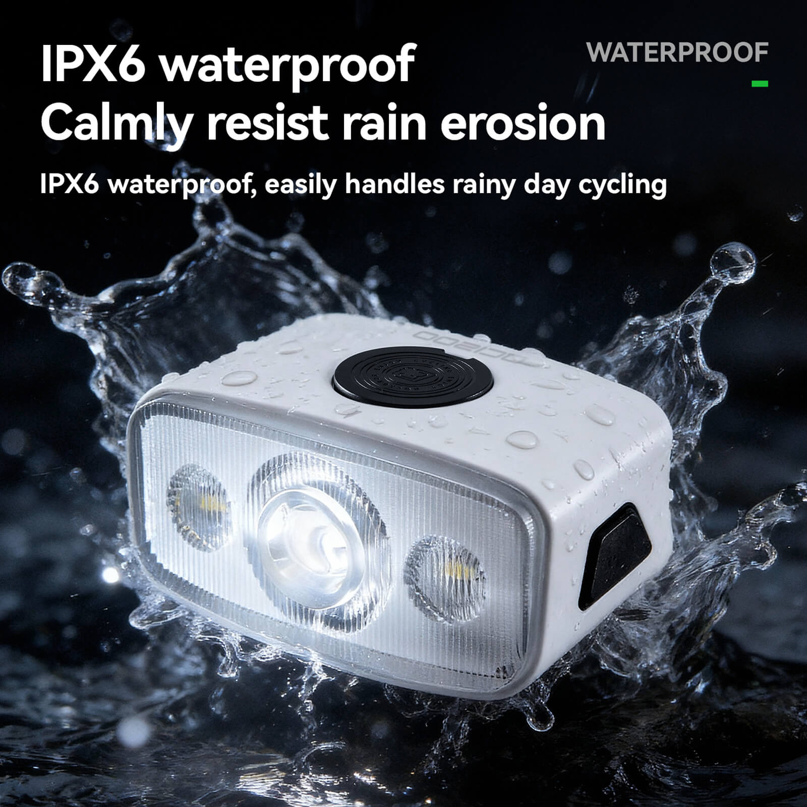 ROCKBROS Mini Bike Front Light - Ultra Bright LED Safety Torch for Night Riding.
#color_white