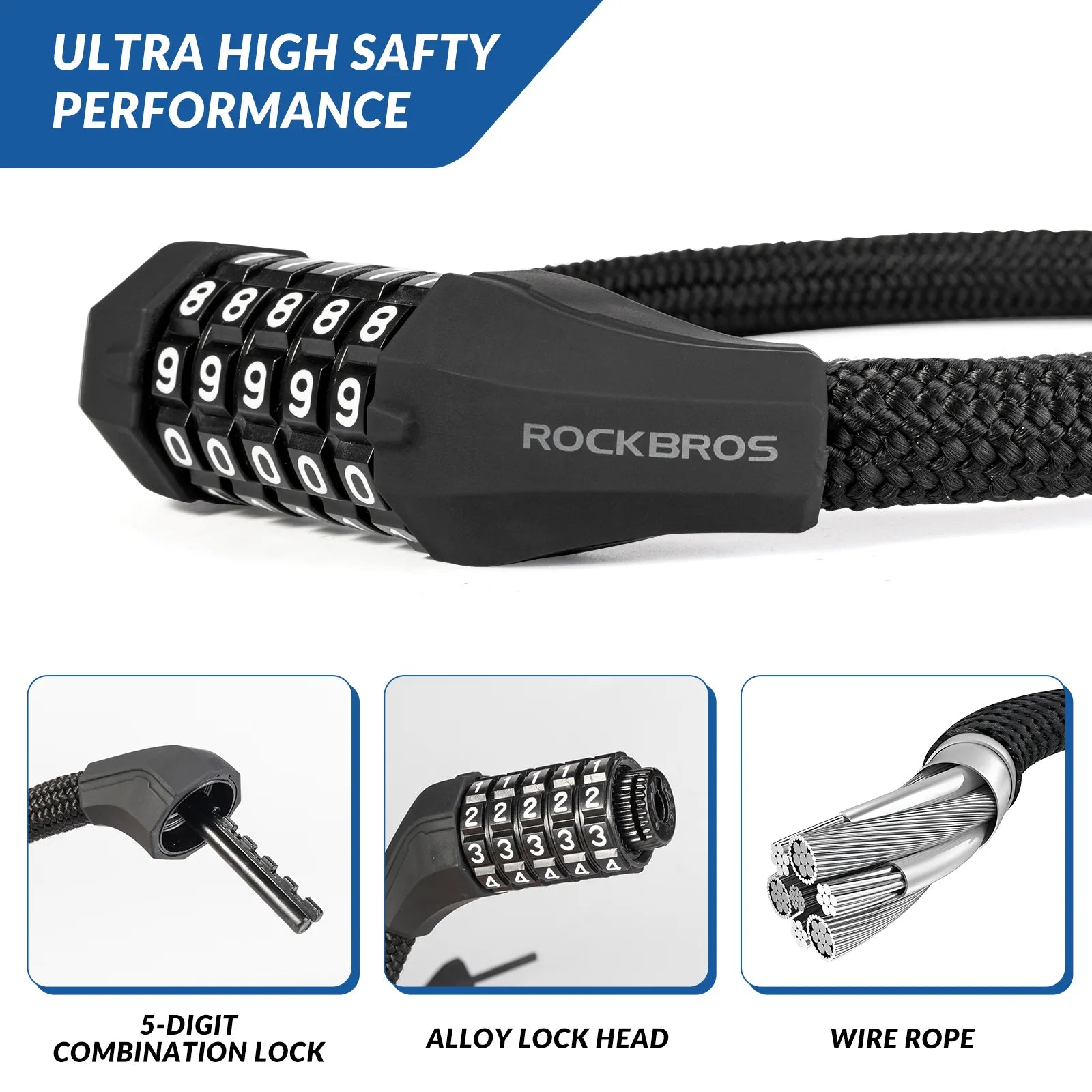 Mini Bike Lock Zinc Alloy Head 4-Digit Combination