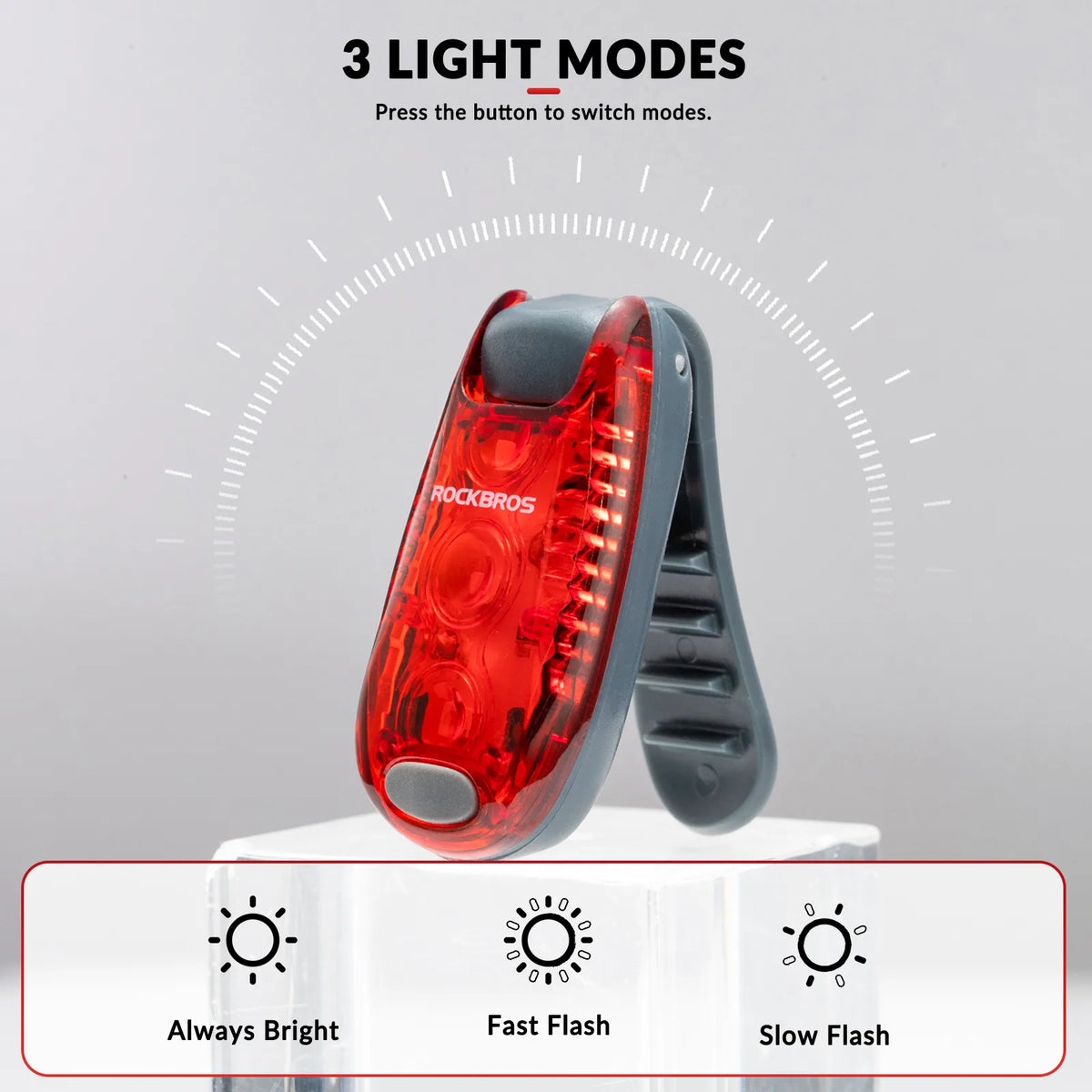 ROCKBROS mini red safety light for running and walking