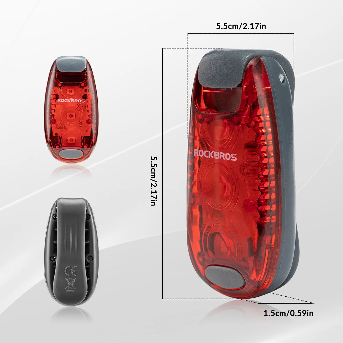 ROCKBROS mini red safety light for running and walking