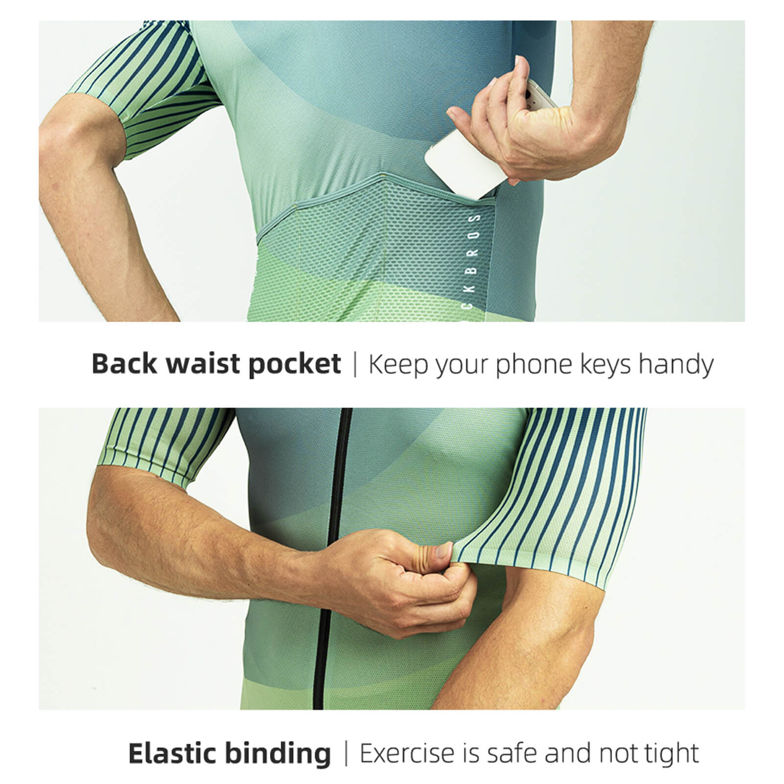 rockbros lightweight men’s cycling jersey for outdoor rides
#color_teal green