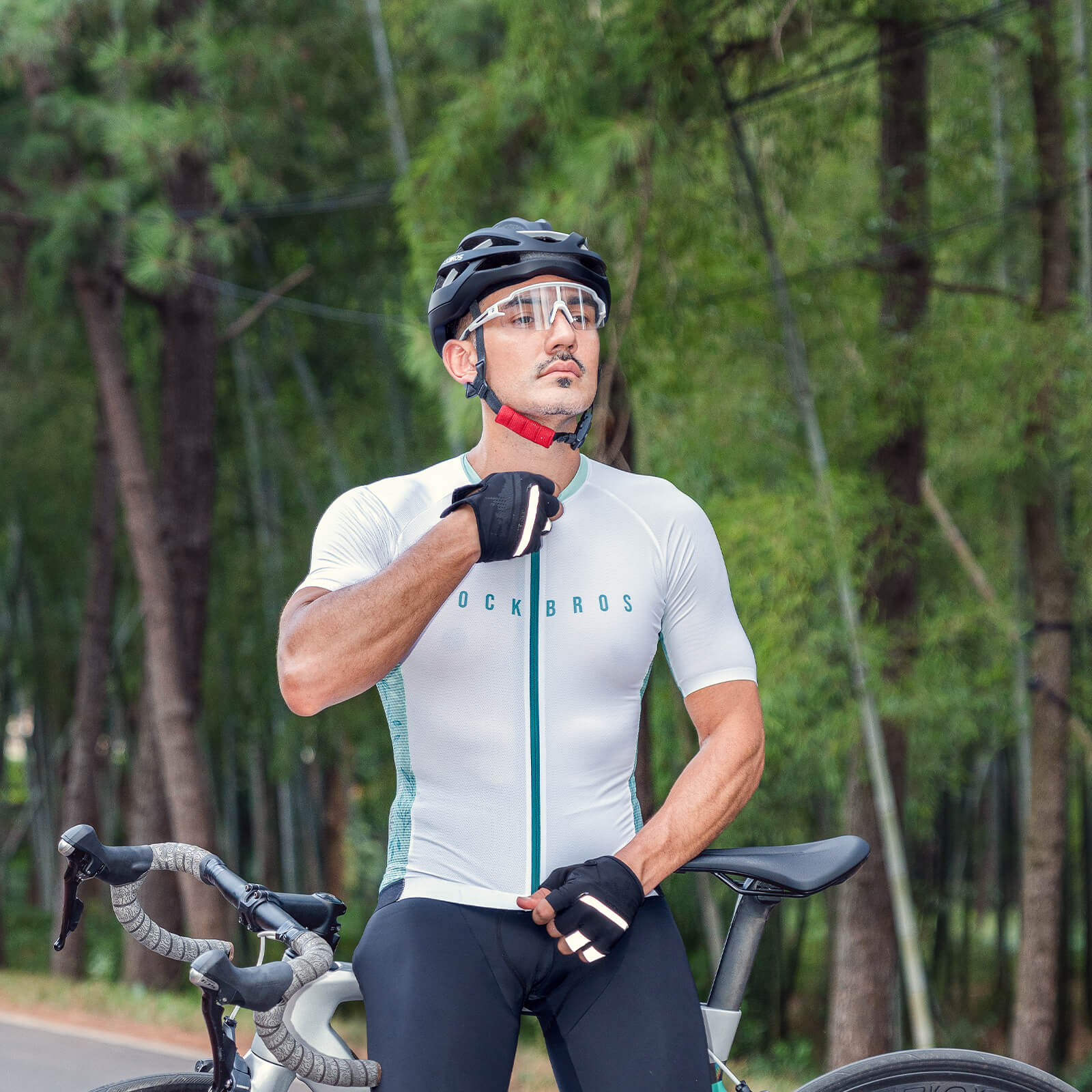 rockbros lightweight men’s cycling jersey for outdoor rides
#color_white