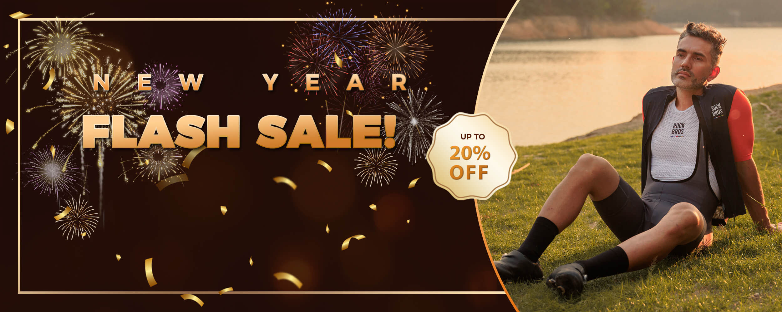 ROCKBROS New Year sale with 20% off cycling gear.