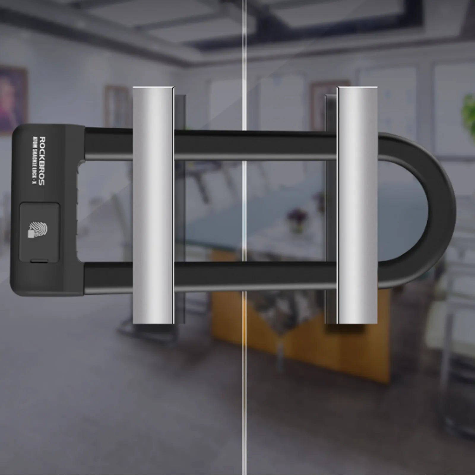 ROCKBROS NFC smart U-lock with long shackle design