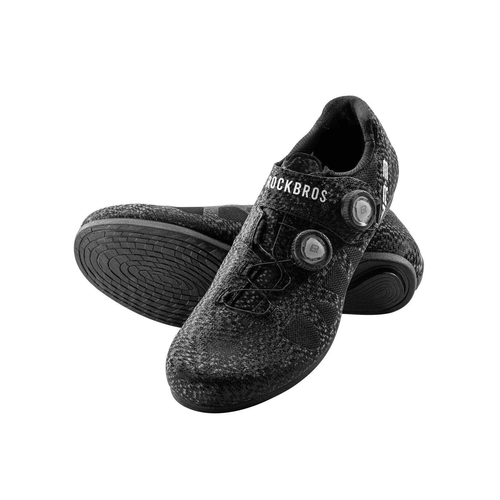 Rockbros NR3 flat pedal cycling shoes in black, non-clip mens mountain bike shoes