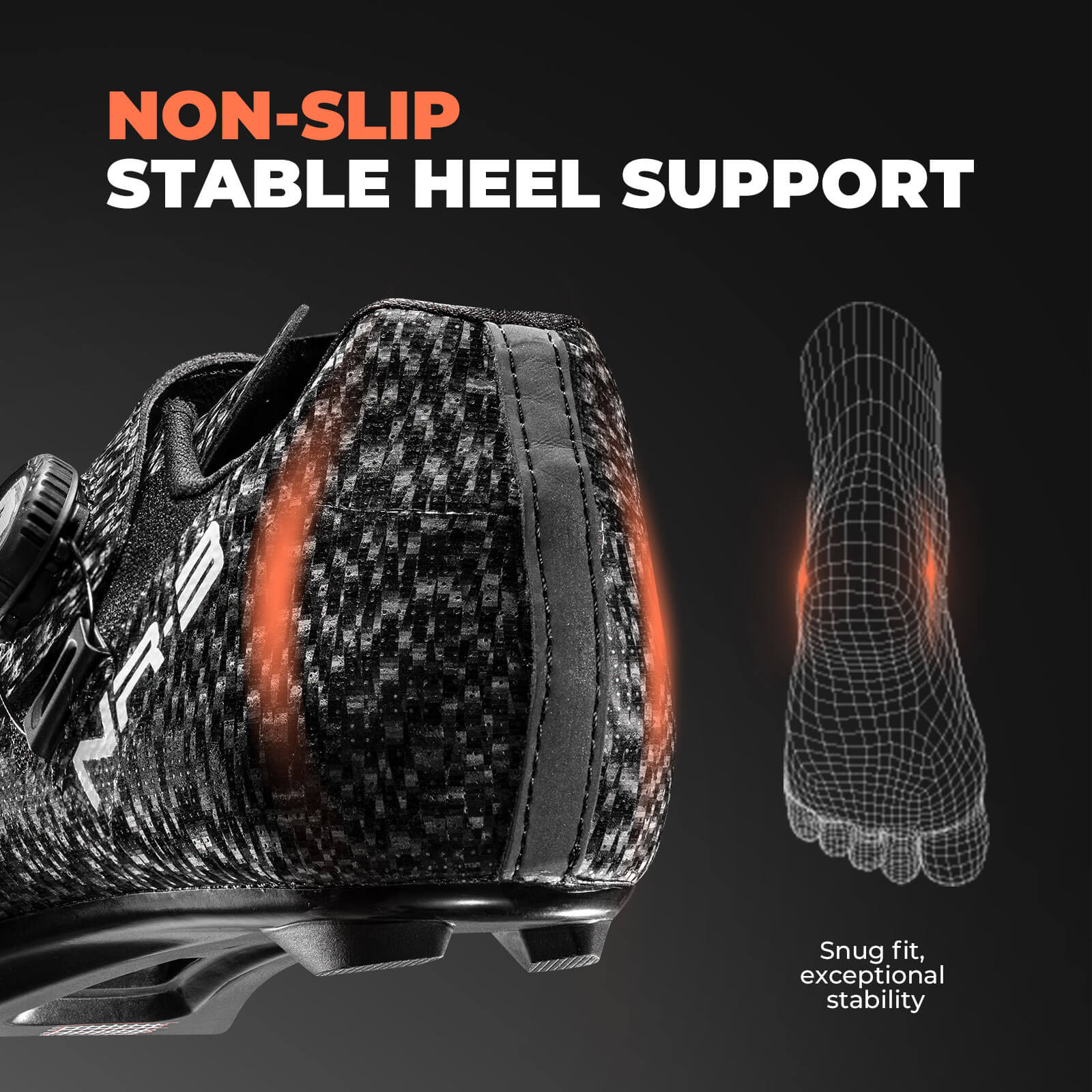 rockbros NR3 nylon cycling shoes for road and mountain biking.
#color_black