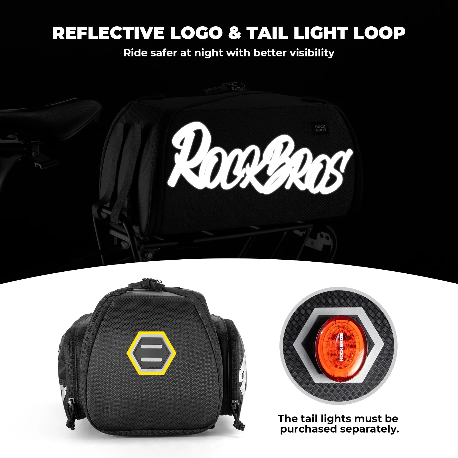 ROCKBROS large capacity bike pannier bag with wraparound zipper for easy access.
#options_With Side Pocket (14.96L)