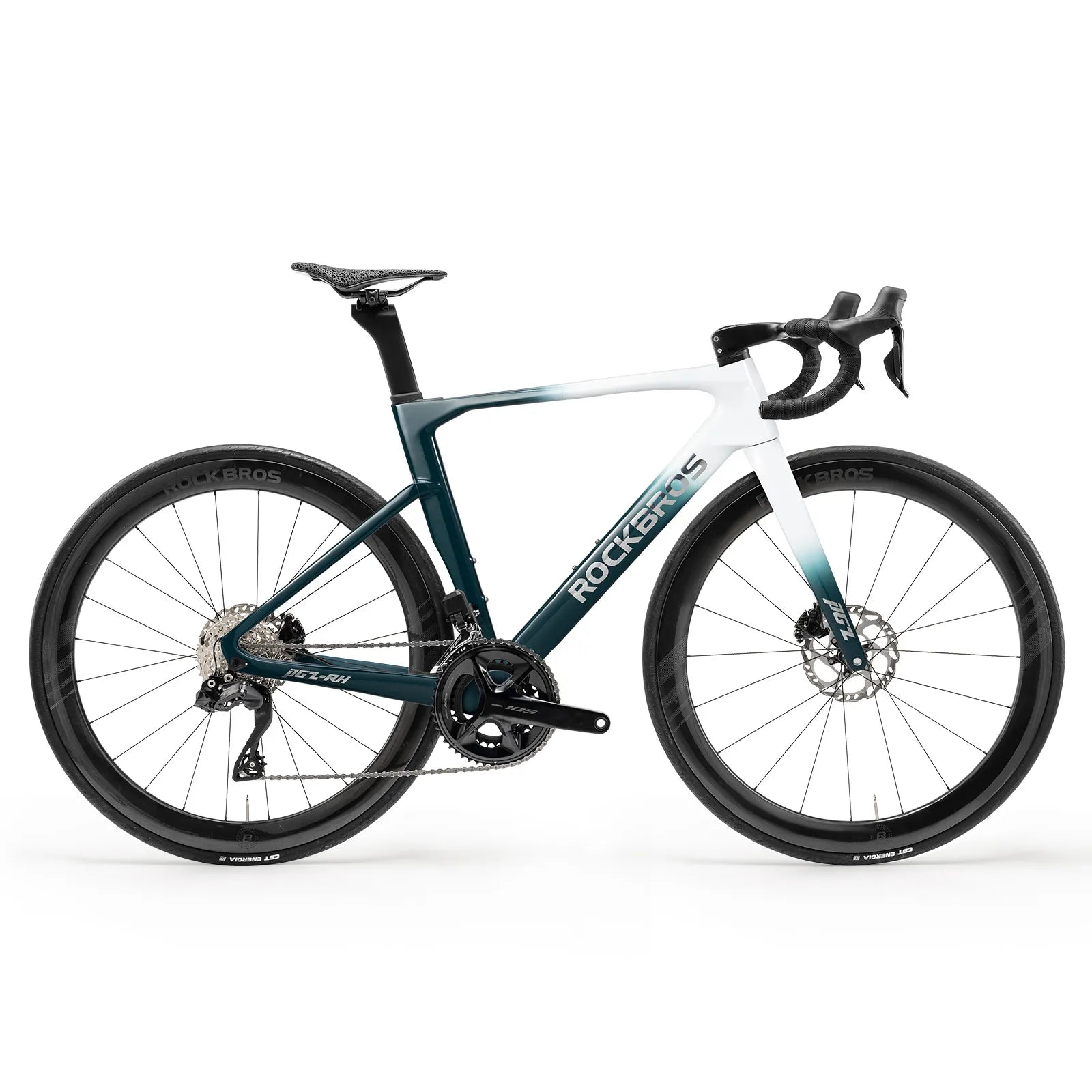 Rockbros PGZ Carbon Fiber Road Bike in Blue and Green Gradient Finish - Professional Racing Bicycle.
#kits_Shimano R7170 kit