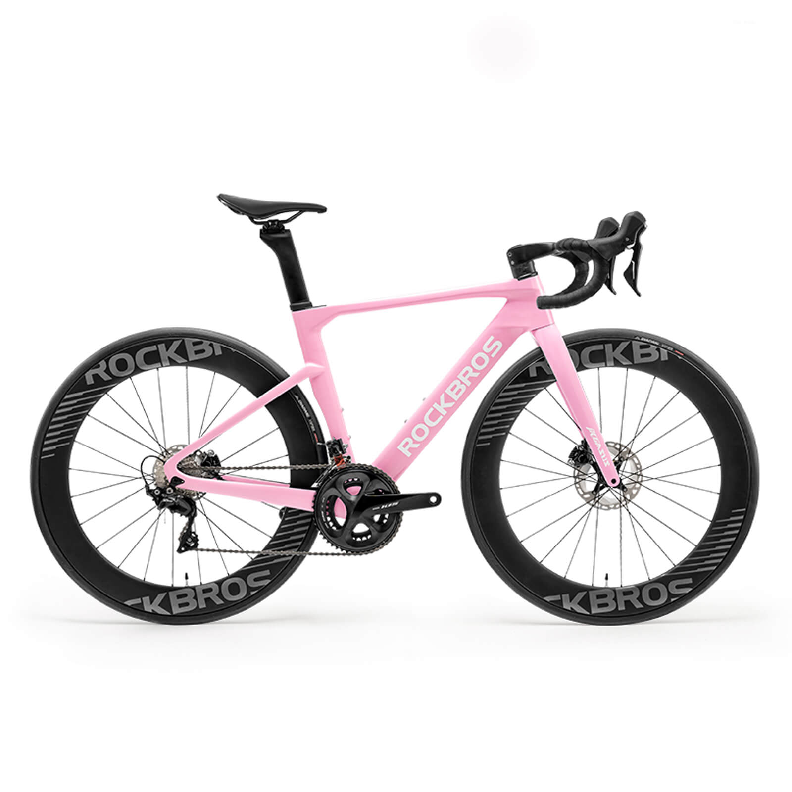 ROCKBROS PGZ lightweight carbon road bike in pink for performance road cycling.
#kits_Shimano R7120 kit