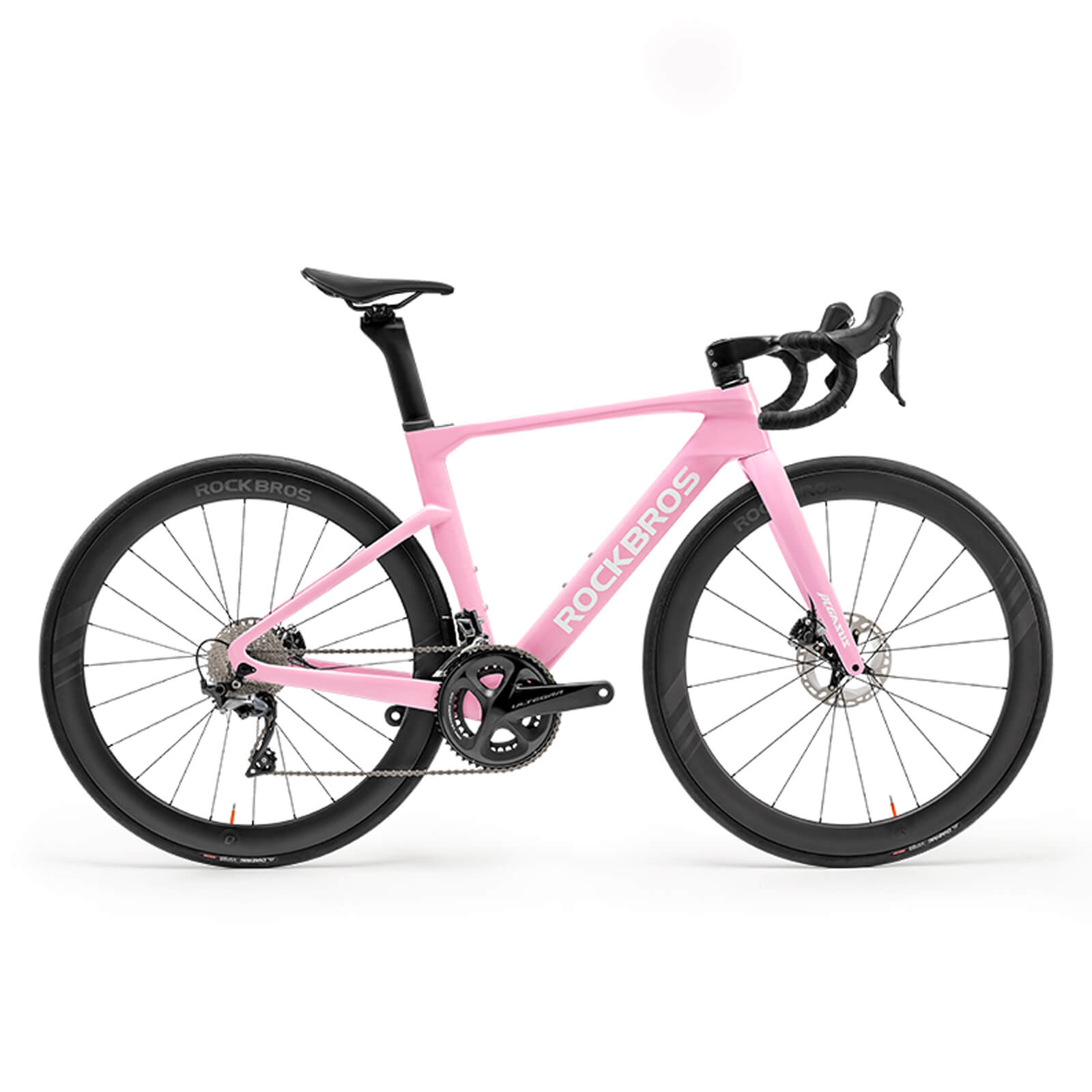 ROCKBROS PGZ lightweight carbon road bike in pink for performance road cycling.
#kits_Shimano R8020 kit