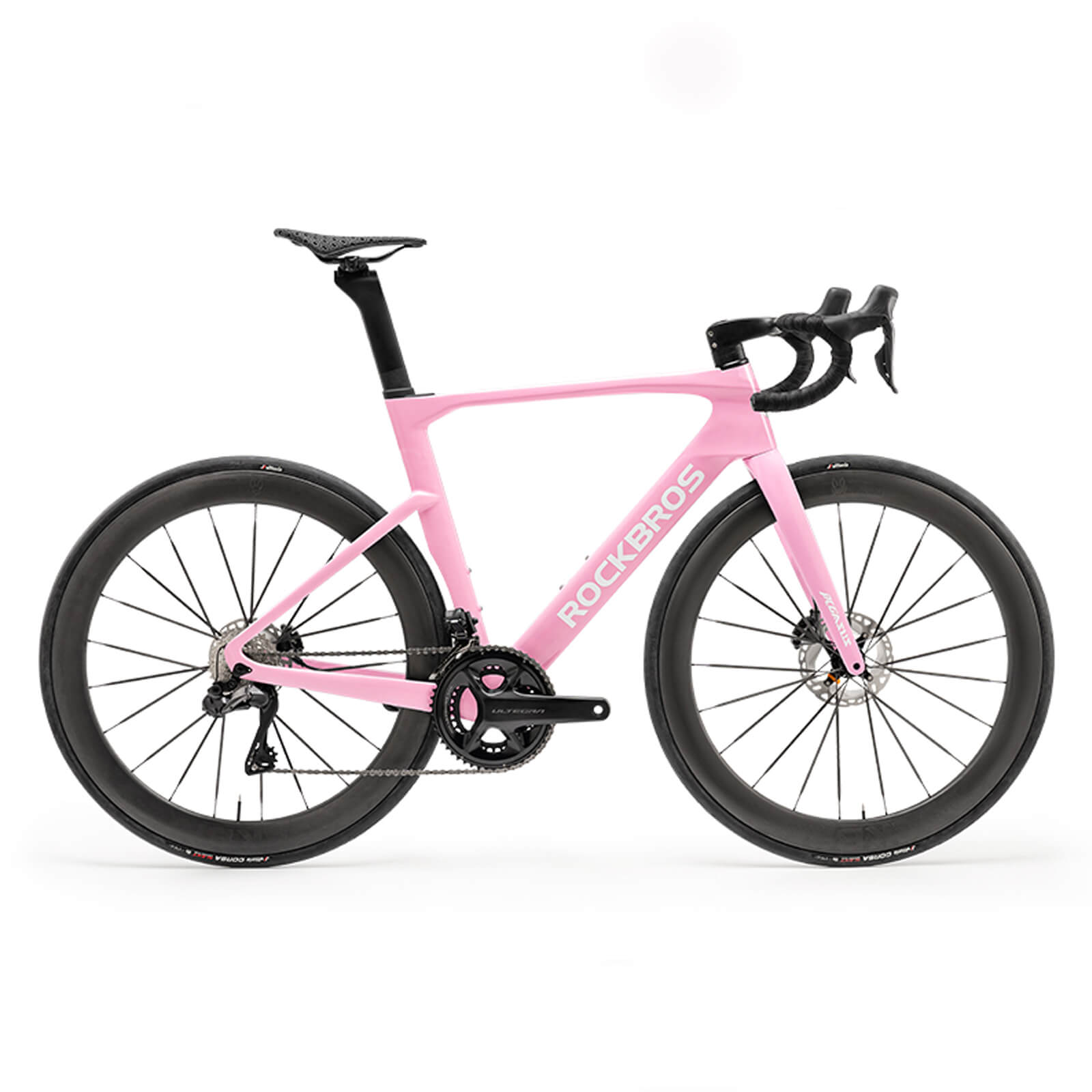 ROCKBROS PGZ lightweight carbon road bike in pink for performance road cycling.
#kits_Shimano R8170 kit
