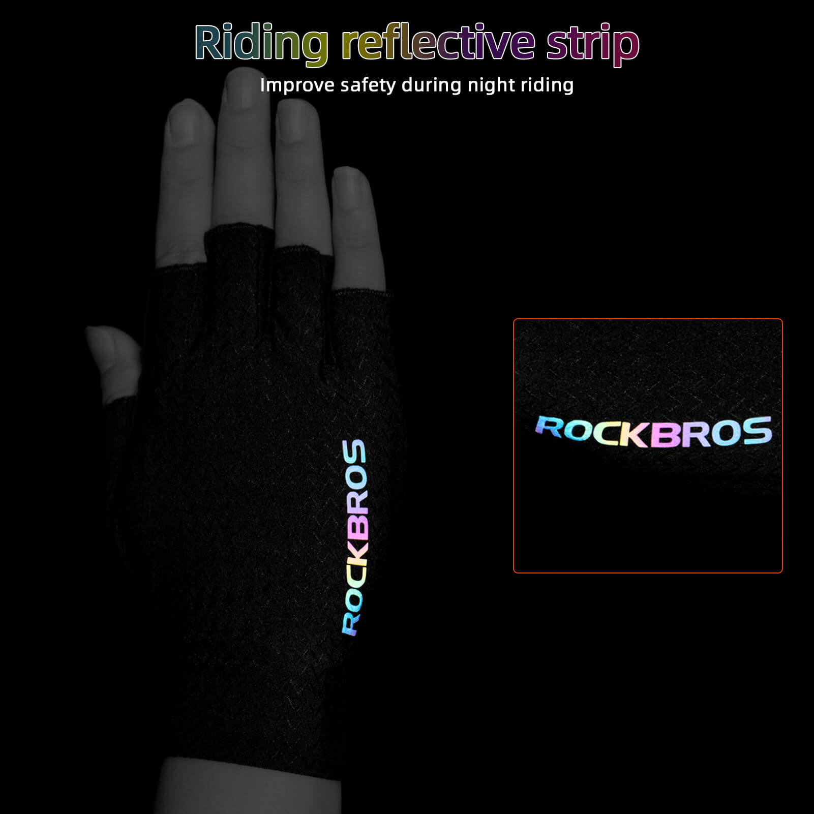 ROCKBROS phantom shadow half finger sports gloves for cycling and training.