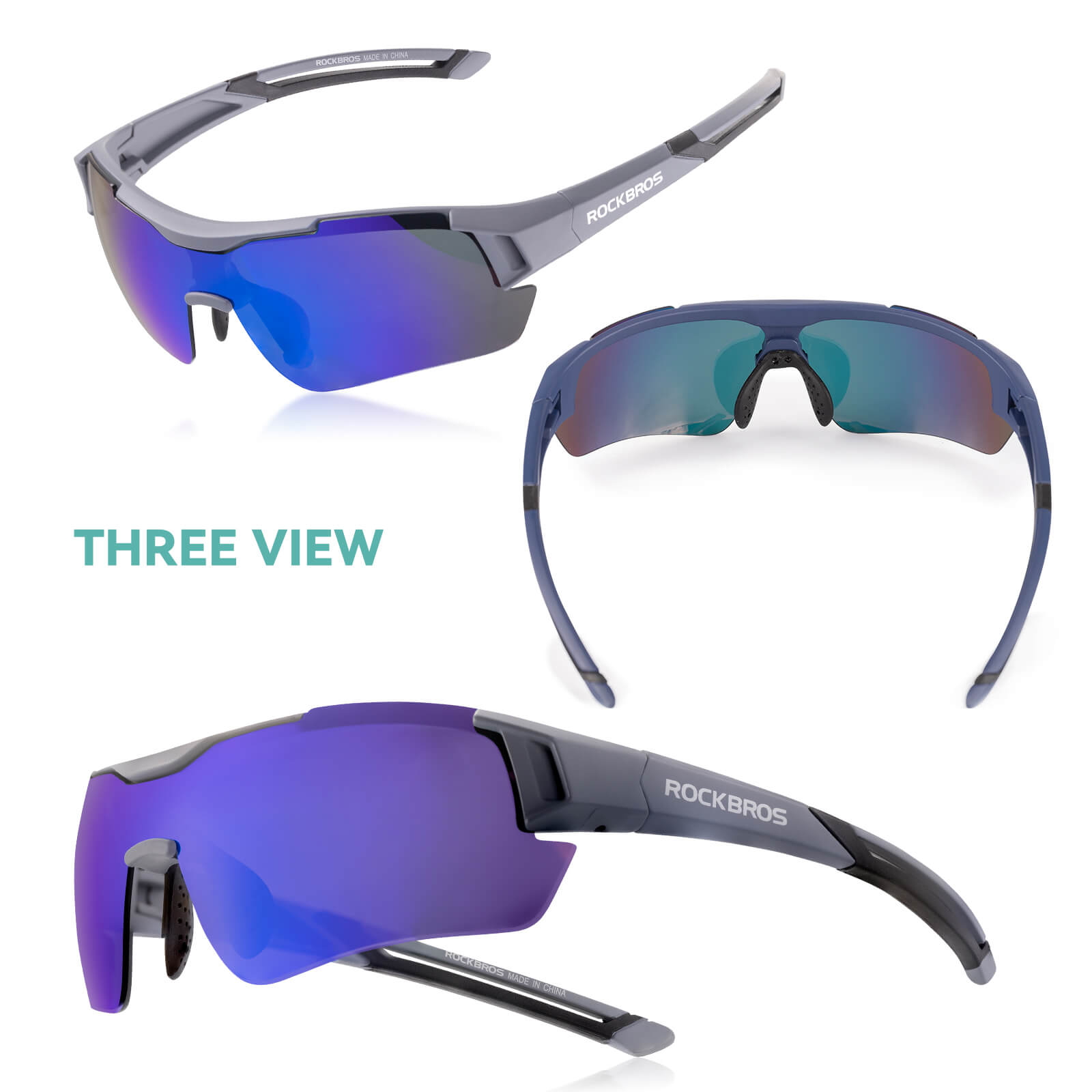 ROCKBROS photochromic cycling glasses with Rx insert for day and night riding.