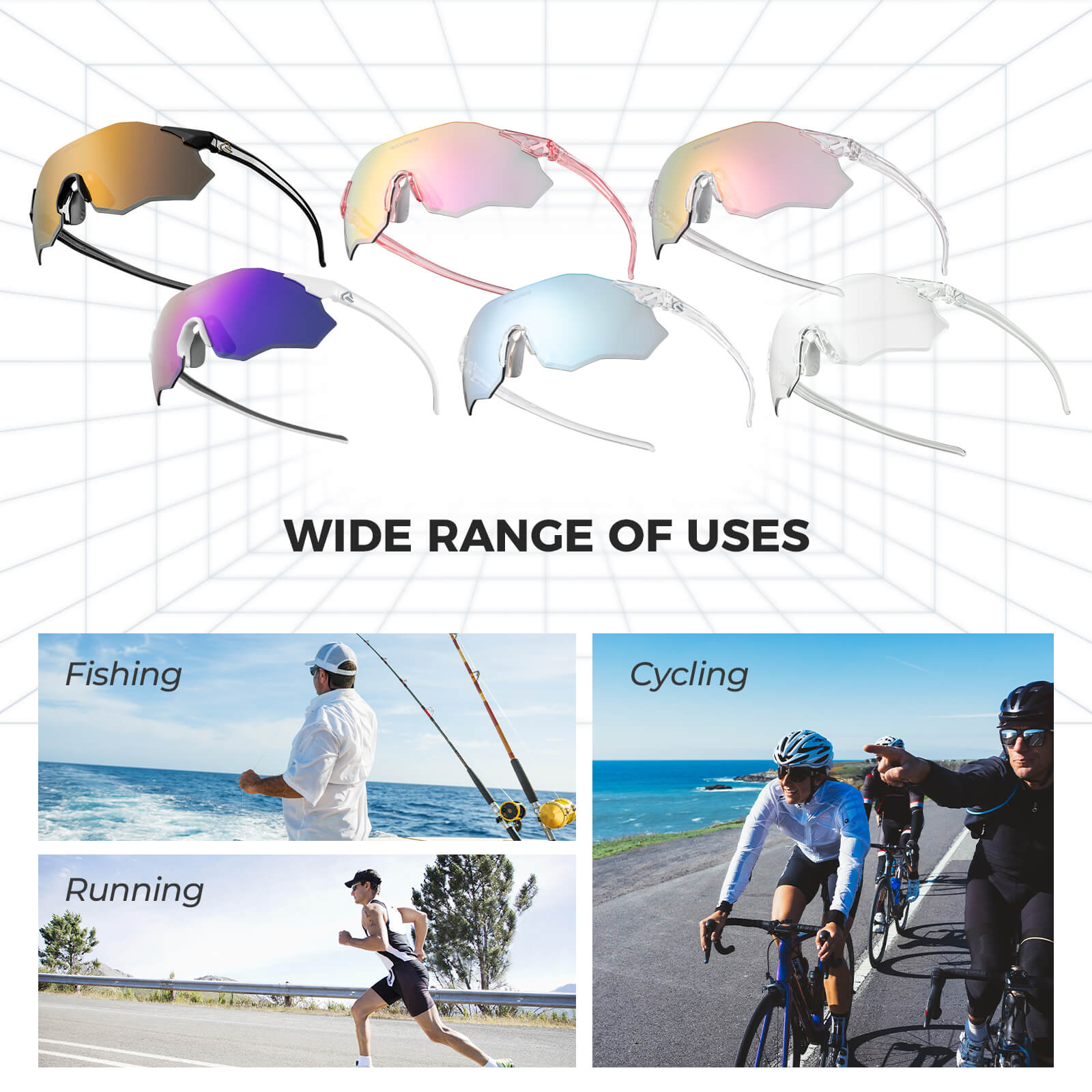 rockbros photochromic cycling glasses uv400 protection tr90 lightweight frame for outdoor riding