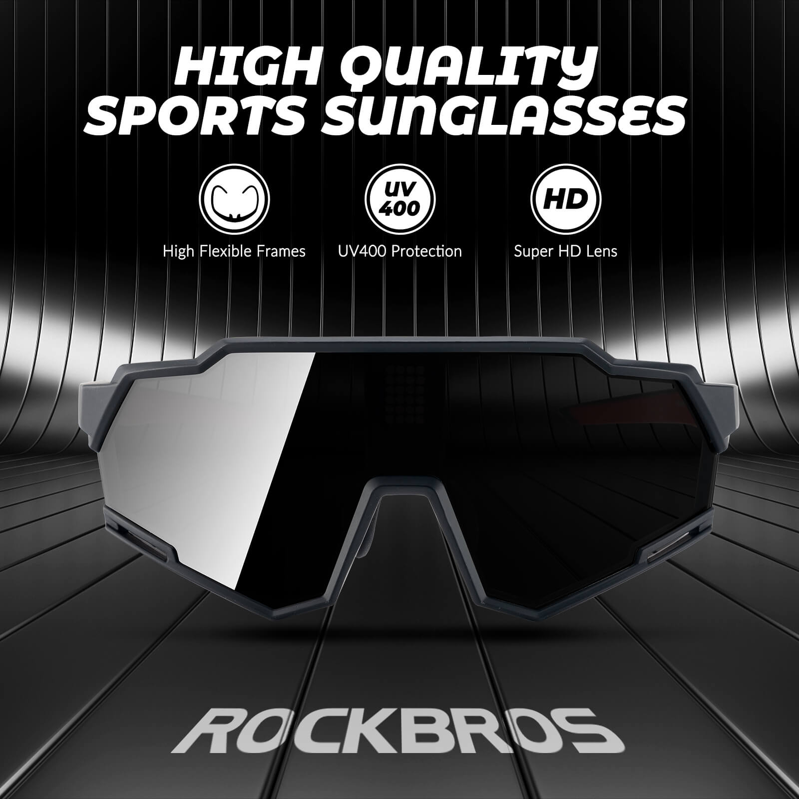 rockbros photochromic cycling sunglasses with clear lens for day and night riding.