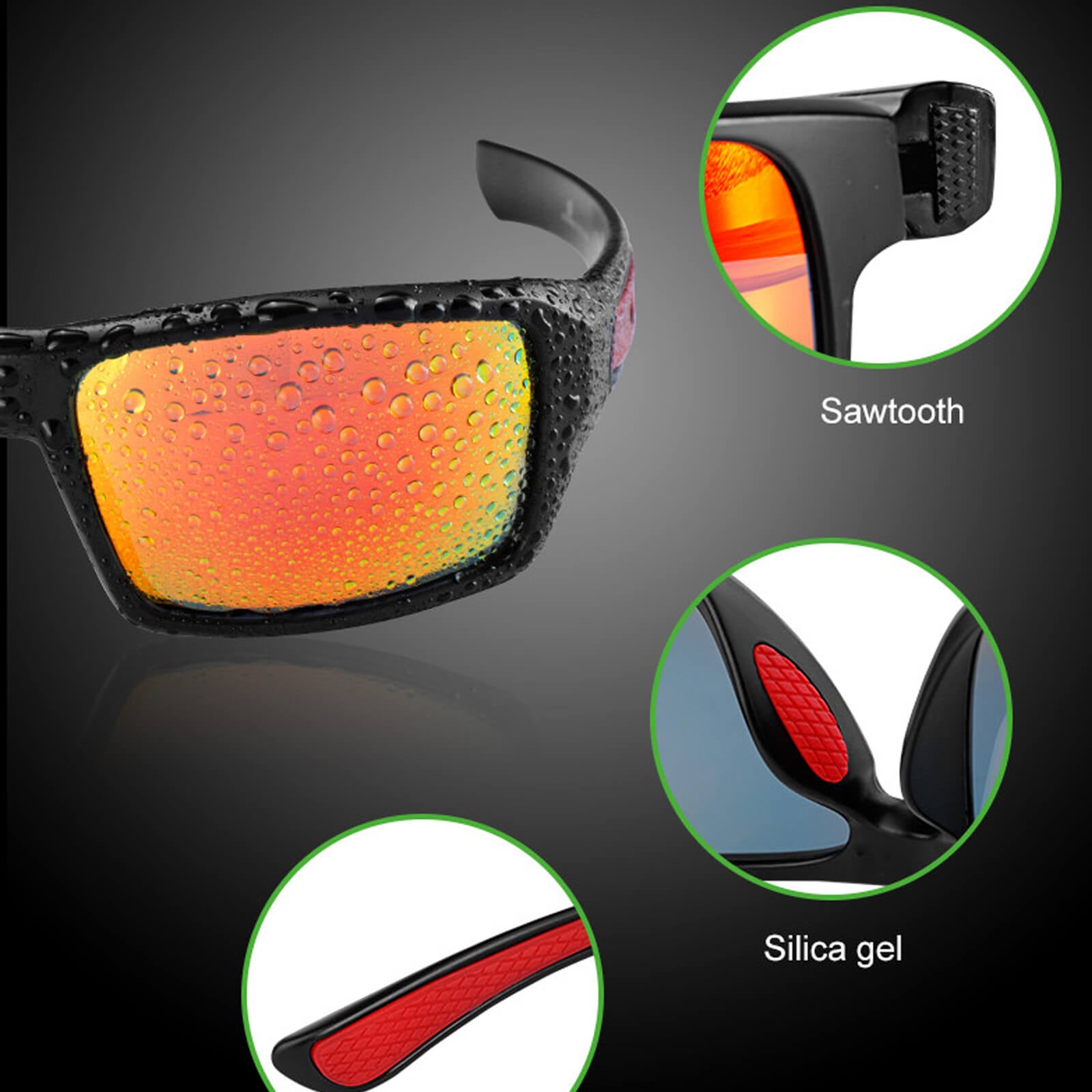 rockbros polarised full frame sunglasses for outdoor everyday use.
#color_red