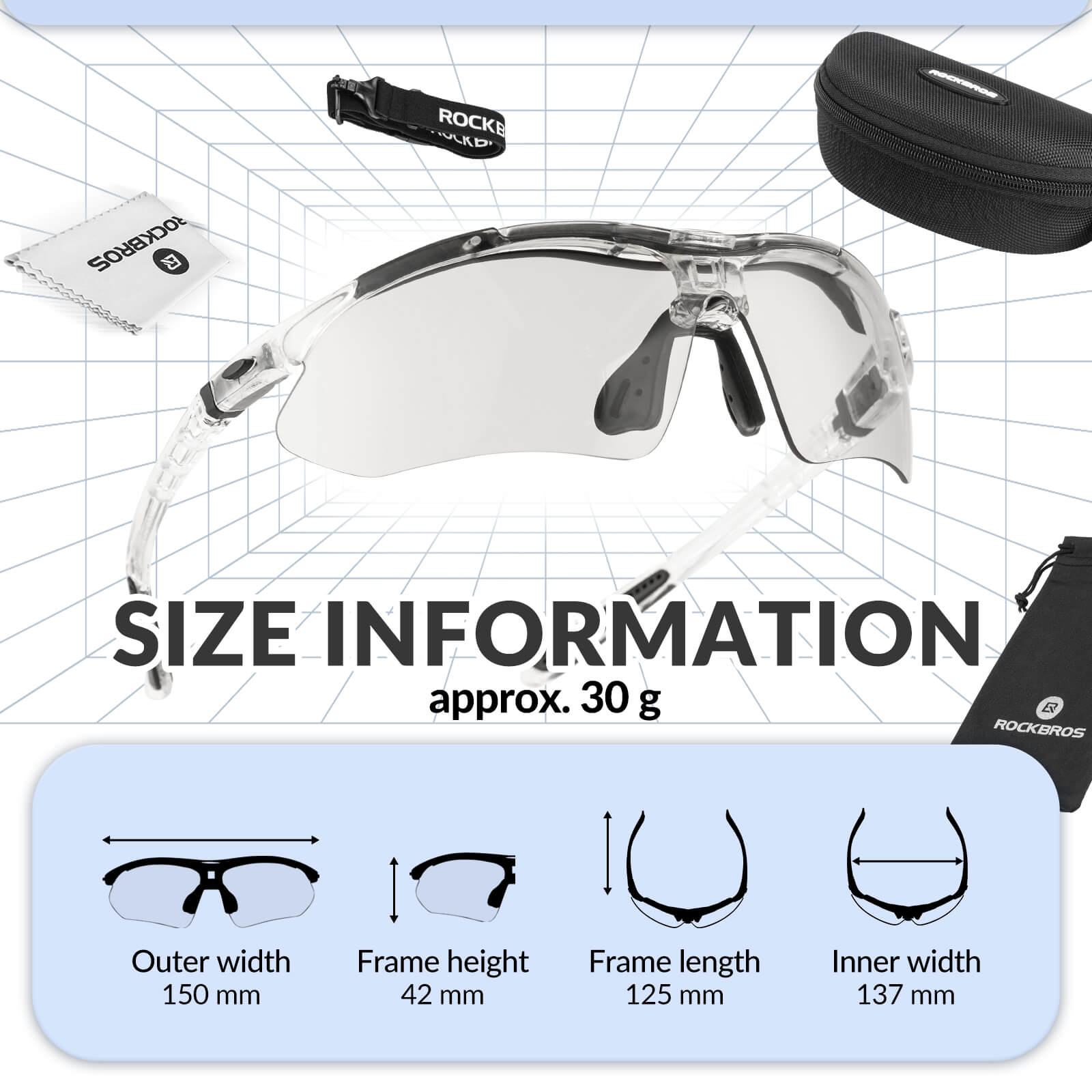 rockbros polarised sport sunglasses for cycling
#color_Pink (Photochromic)