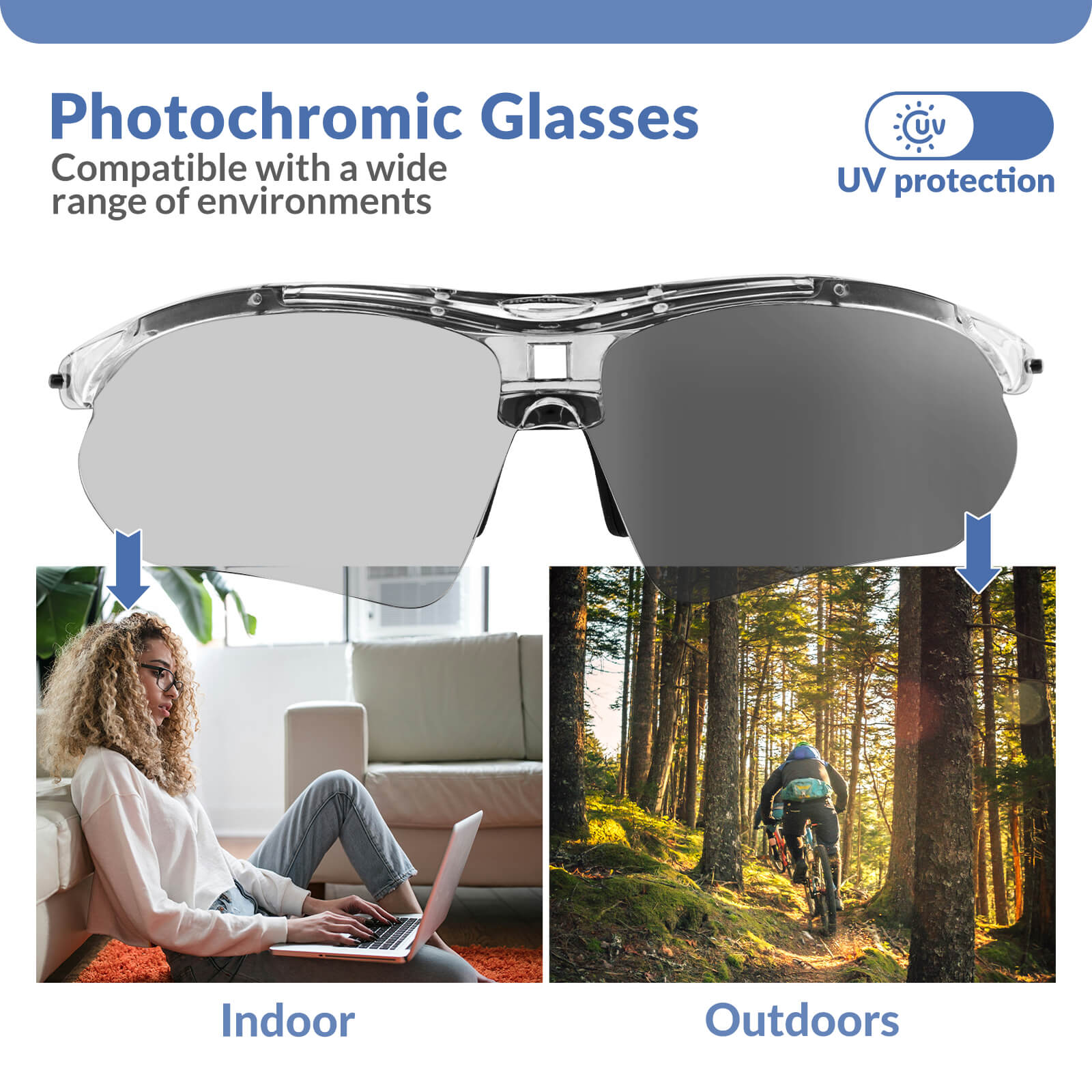 rockbros polarised sport sunglasses for cycling
#color_White (Polarised)