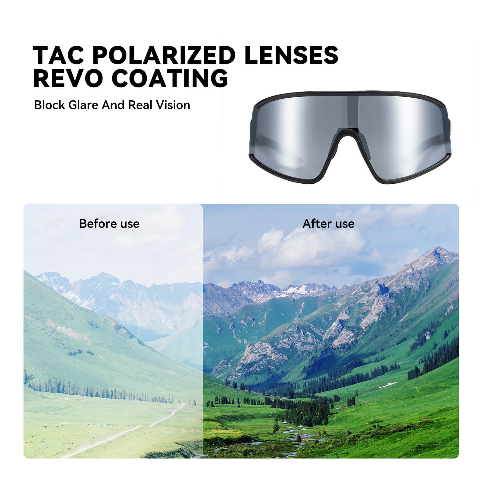 rockbros uv400 polarised cycling glasses lens close up
#color_black