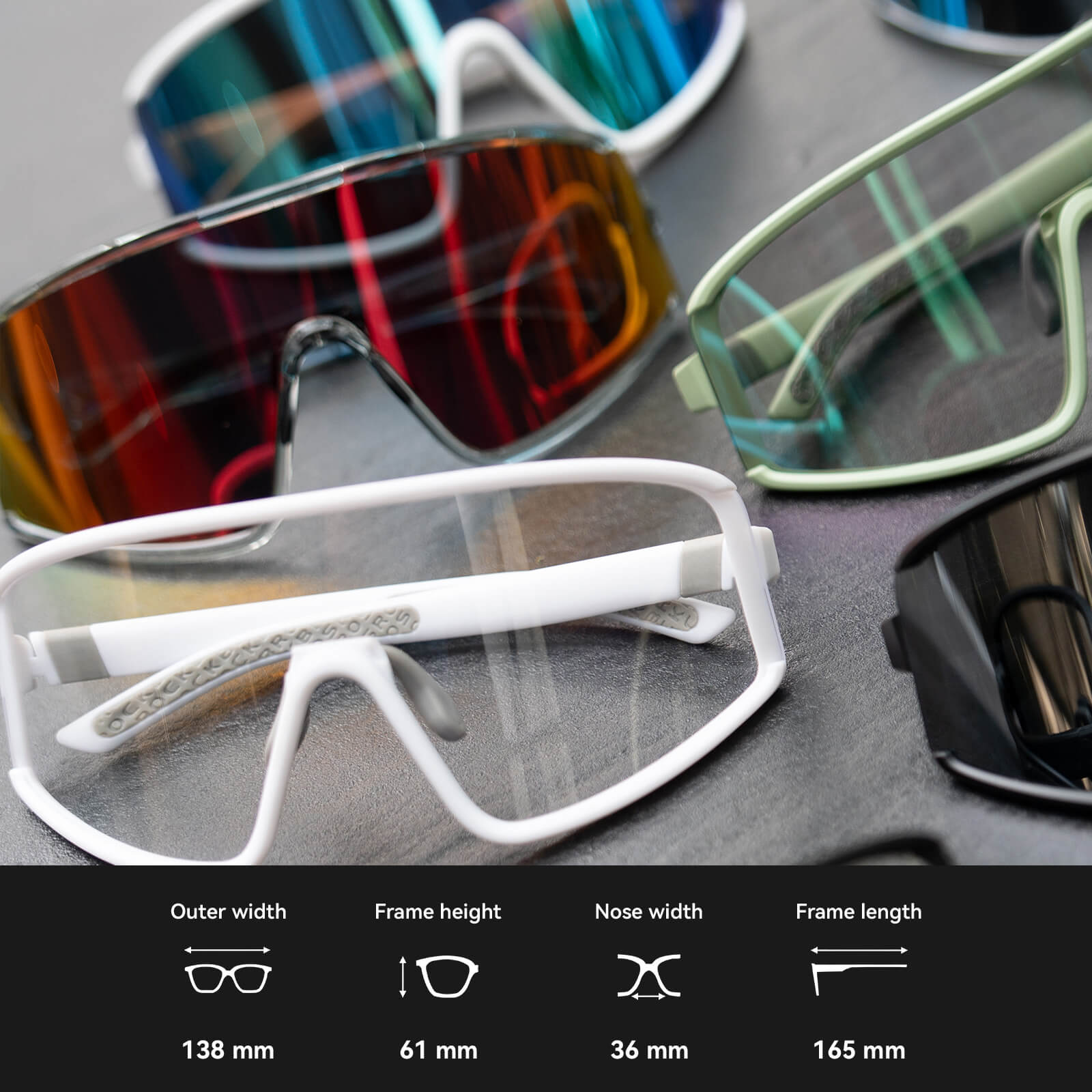 rockbros polarised uv400 cycling glasses on outdoor ride
#color_black