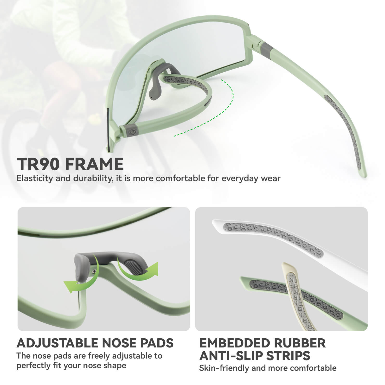 rockbros polarised uv400 cycling glasses side view
#color_gray