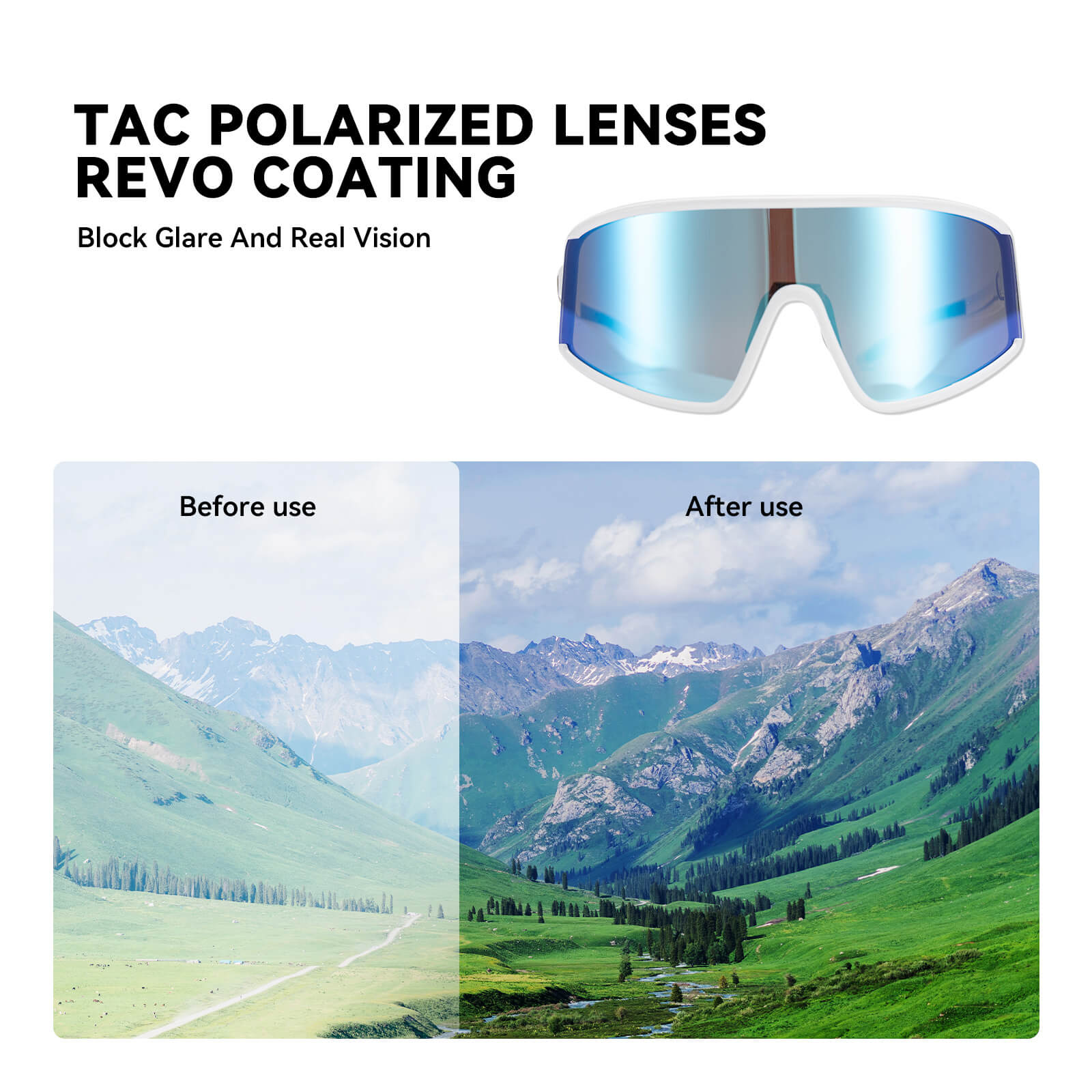 rockbros polarised uv400 cycling glasses for clear vision
#color_white
