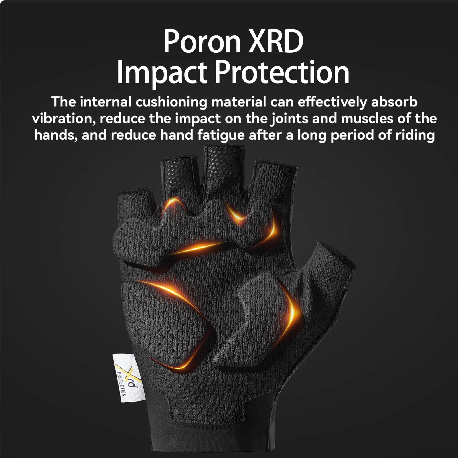 ROCKBROS Padded Half Finger Riding Gloves with Poron XRD Cushioning.
#color_white
