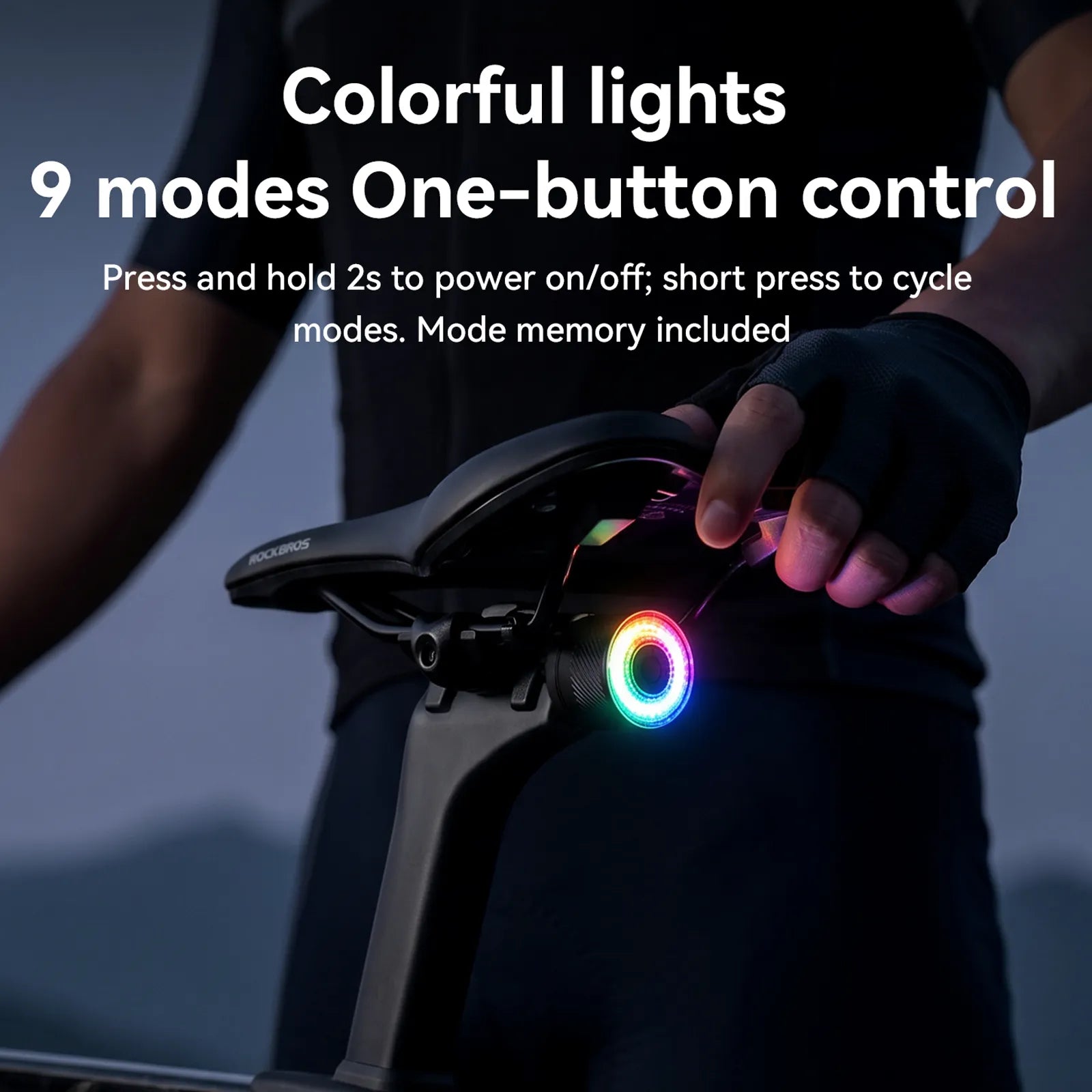 Rockbros Q1 Ultra Smart Bike Tail Light in premium black aluminium alloy