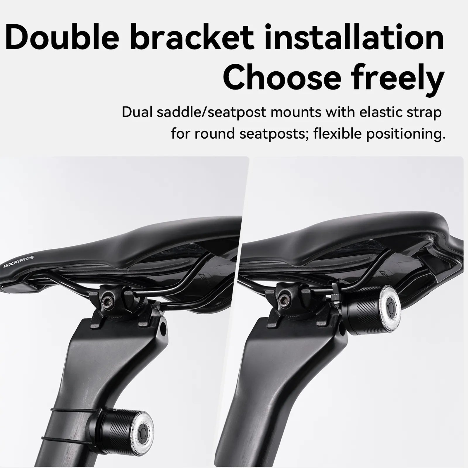 Rockbros Q1 Ultra Smart Bike Tail Light in premium black aluminium alloy