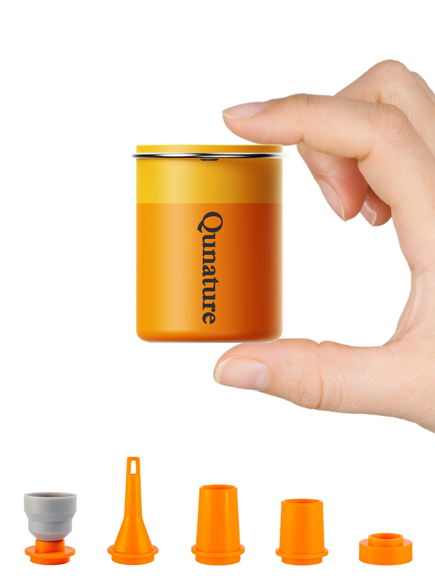 Qunature Rapid-Fill Mini Electric Pump, High-Pressure Cordless Air Inflator for Portable Use.
#color_orange