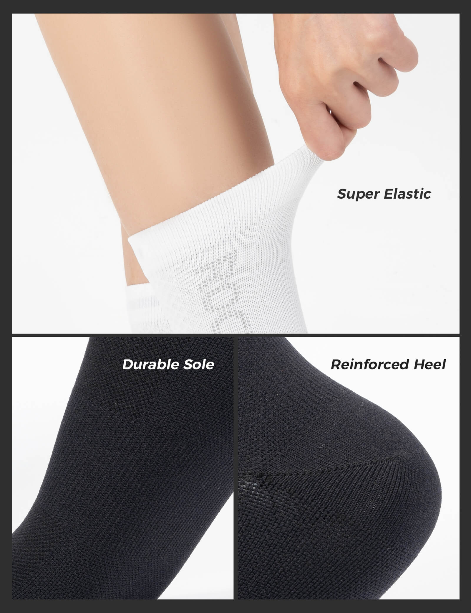 ROCKBROS reflective breathable cycling socks for road cycling.
#color_black