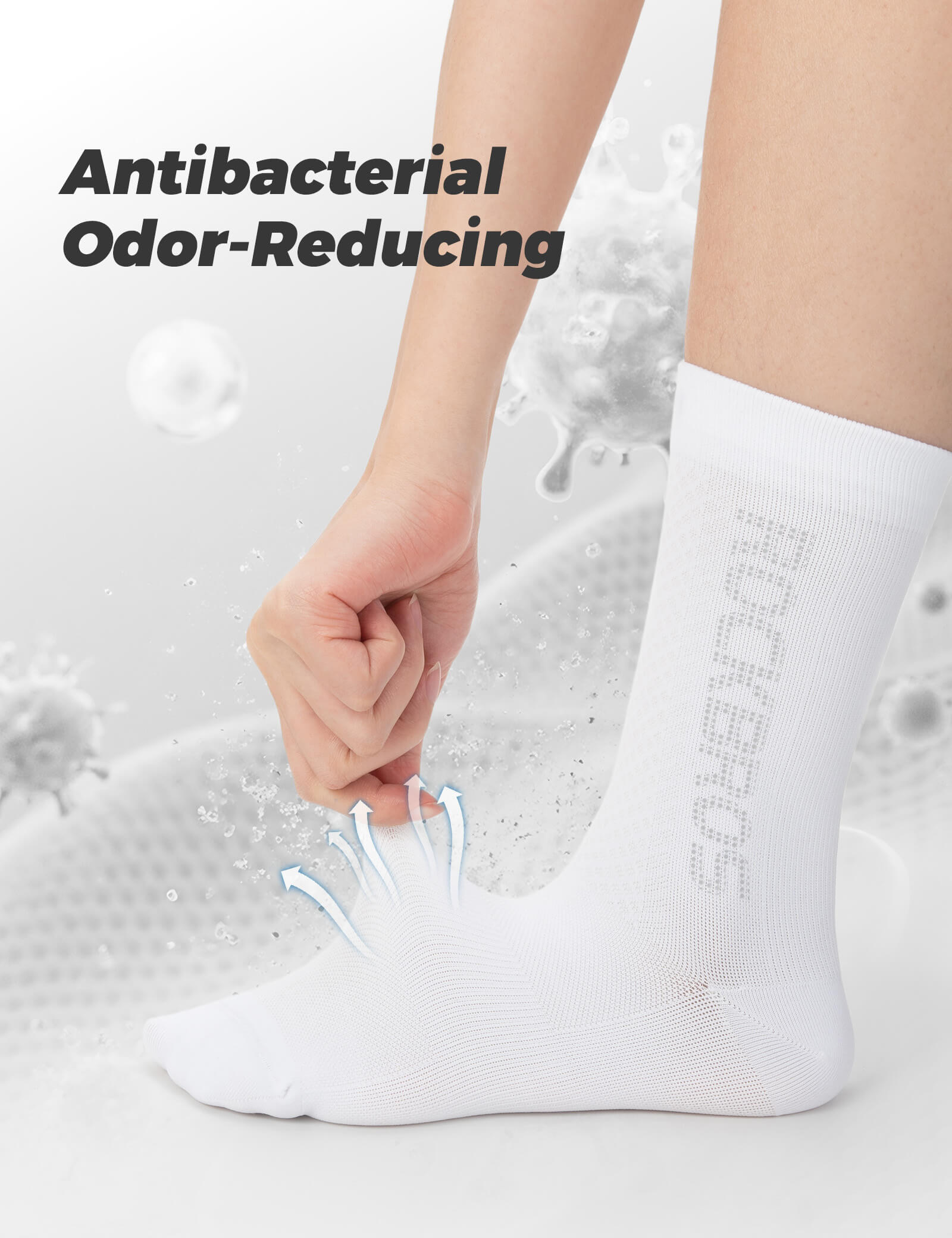 ROCKBROS reflective breathable cycling socks for road cycling.
#color_white