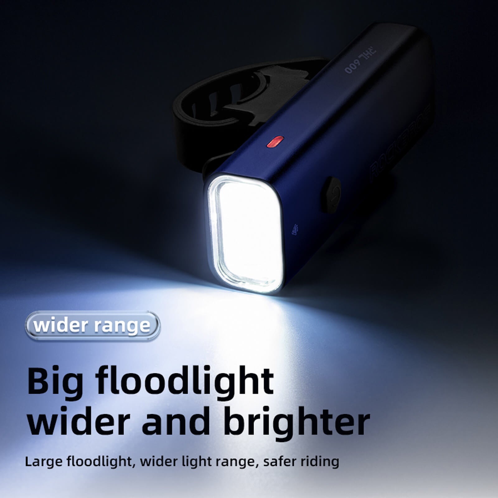 rockbros RHL600 high-lumen front light for night riding.
#option_600LM Red