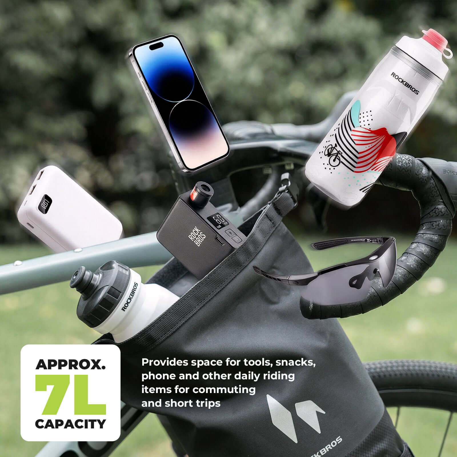 ROCKBROS RideMate 7L waterproof front fork bag for bikepacking.