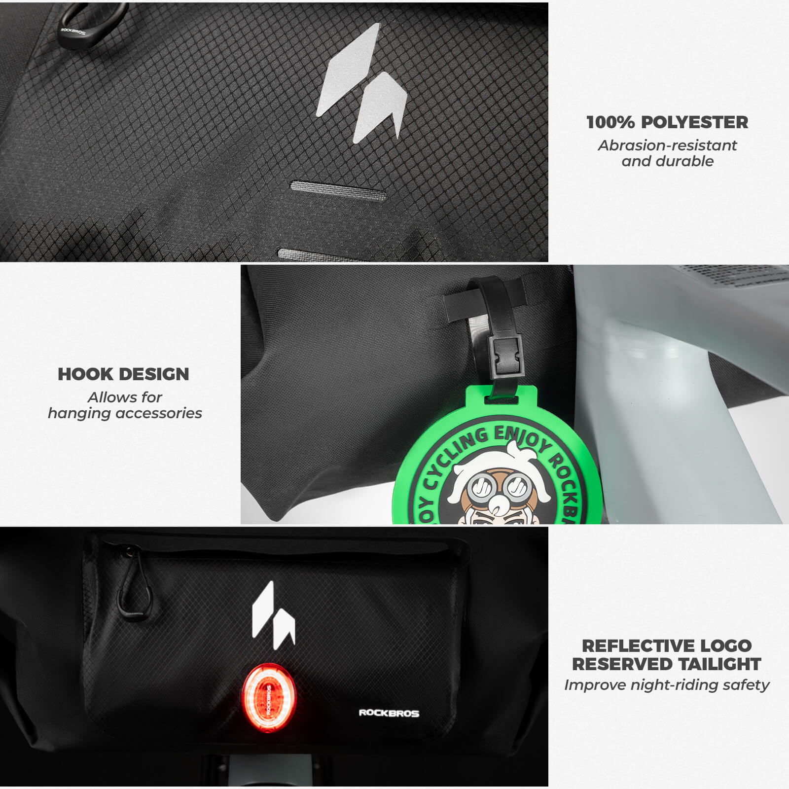 ROCKBROS waterproof 8l handlebar bag for rainy day cycling.