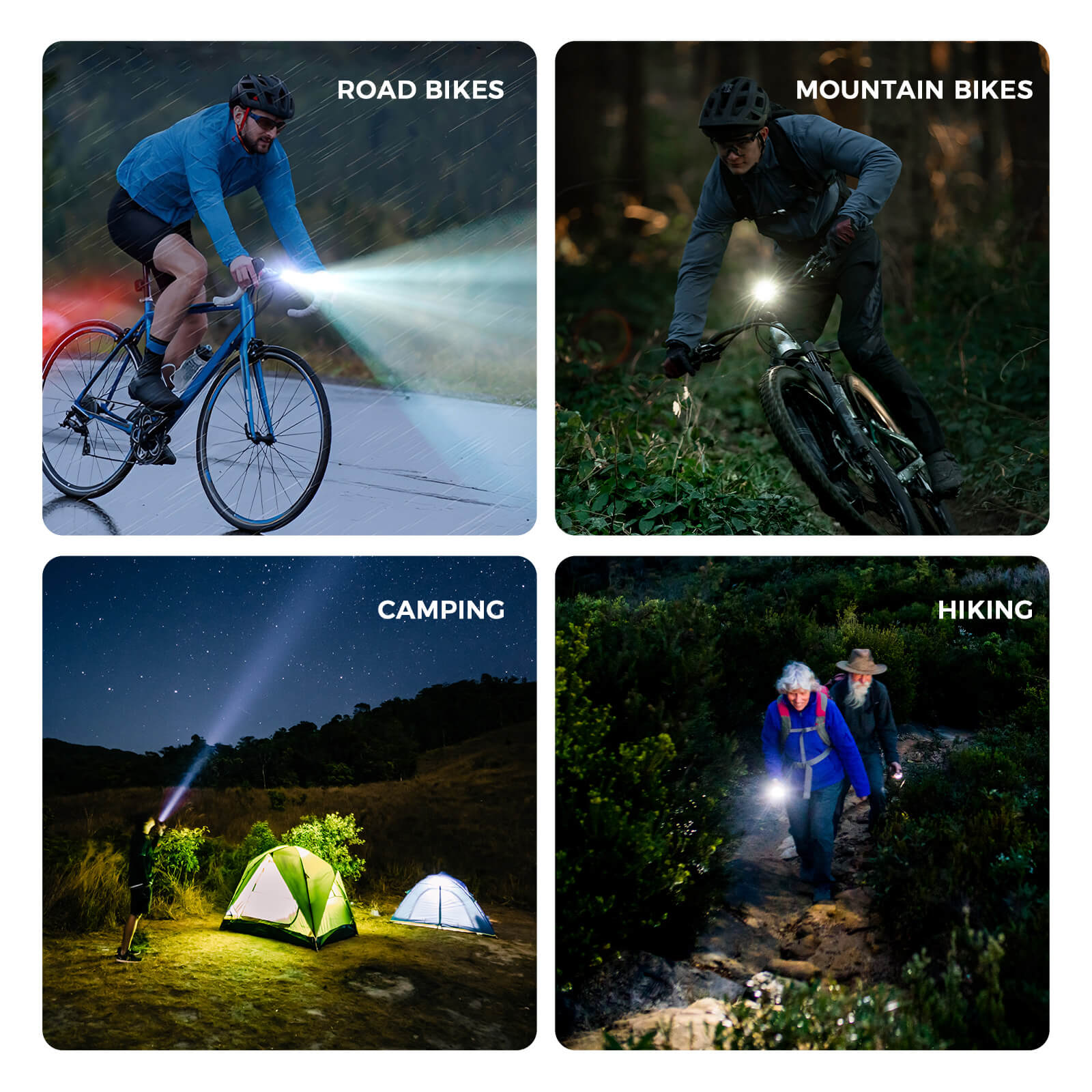 ROCKBROS Road to Sky 600-1500LM high brightness bike light set for night riding.
#options_1500LM