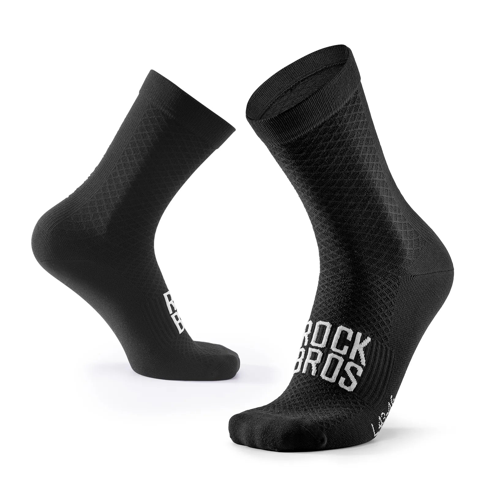 ROCKBROS Road to Sky series professional cycling socks with elastic rib cuff for men and women.
#color_black
