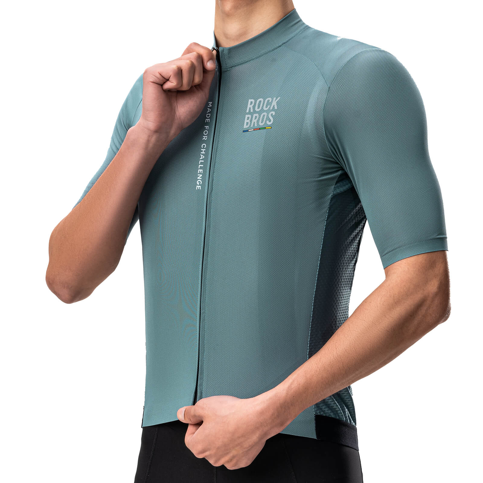 rockbros road to sky men's cycling t-shirt breathable fabric.
#color_icy cloud grey