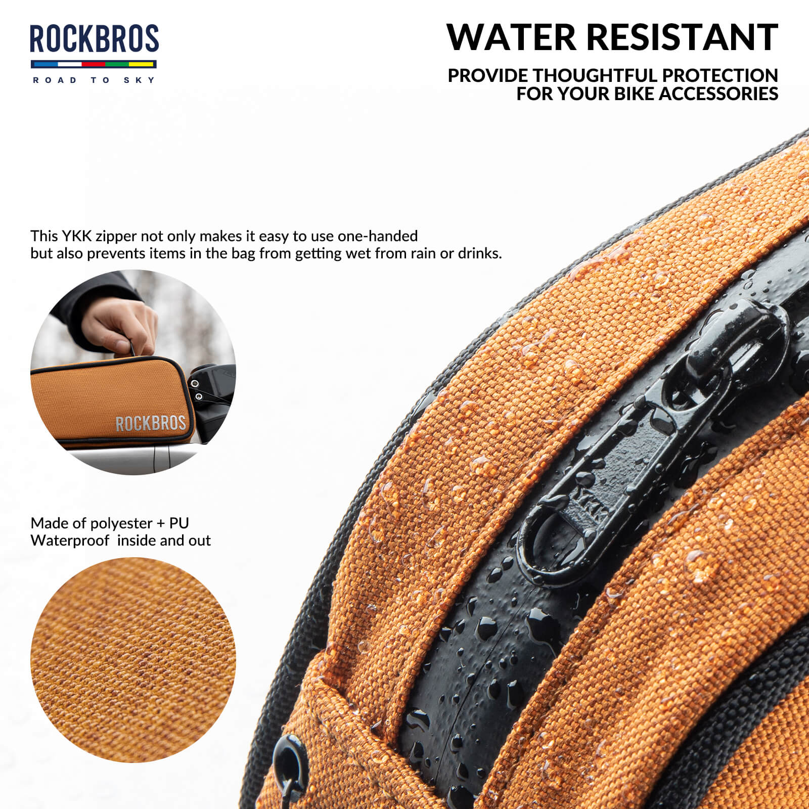 rockbros road to sky cycling bag one-click lock multi-colour.
#color_orange