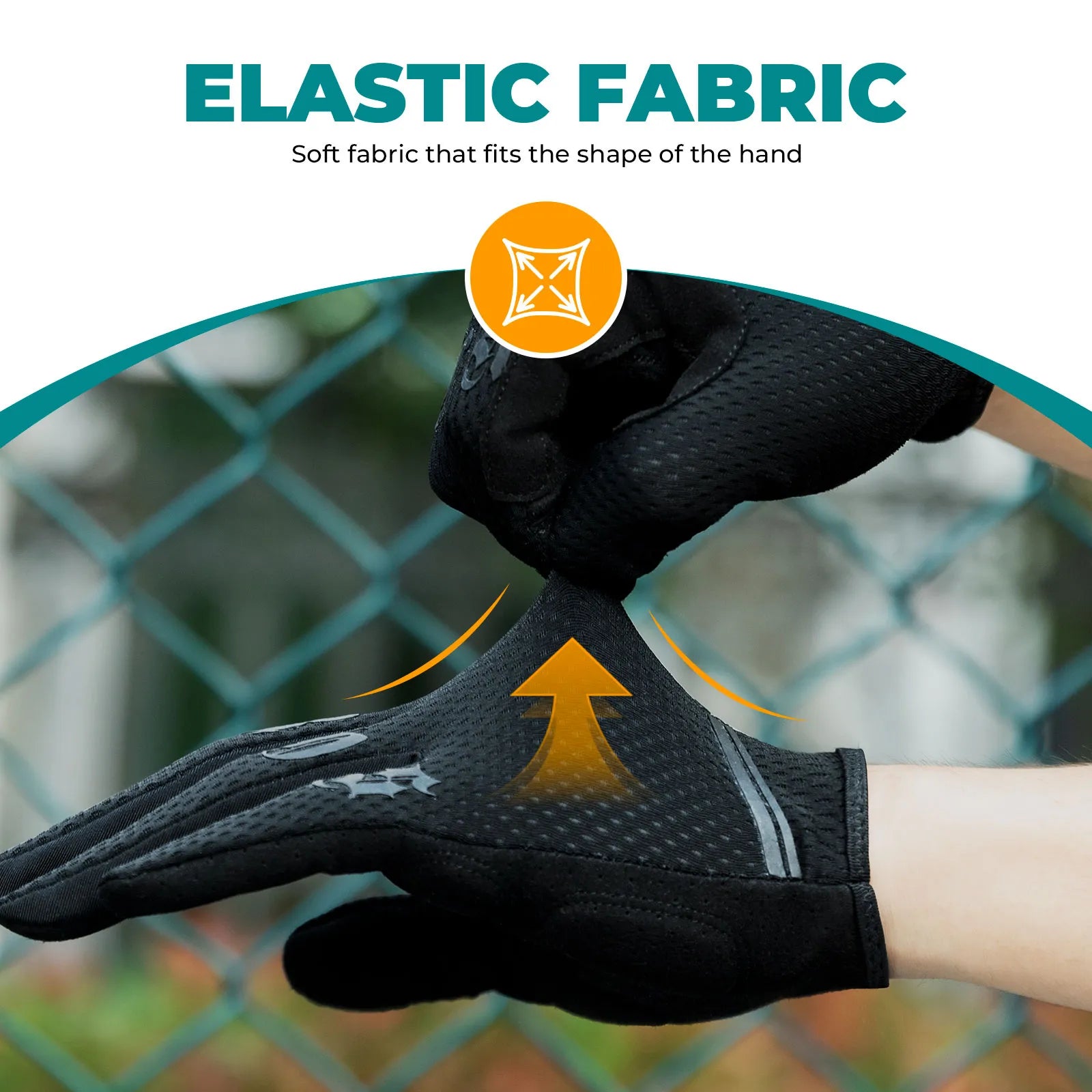 Rockbros S360 full finger cycling gloves in black, showcasing the overall design.
#color_black