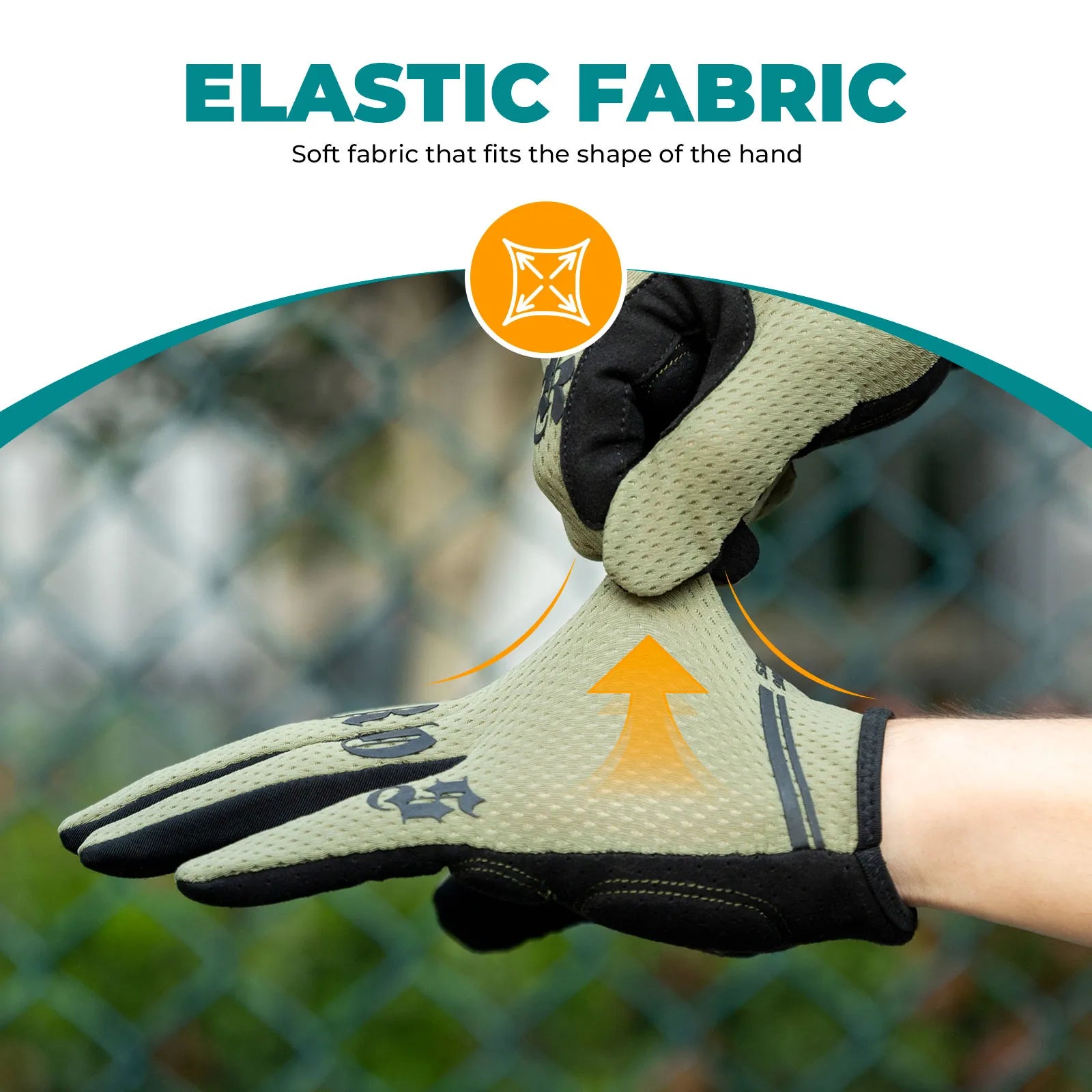 Rockbros S360 full finger cycling gloves in black, showcasing the overall design.
#color_green