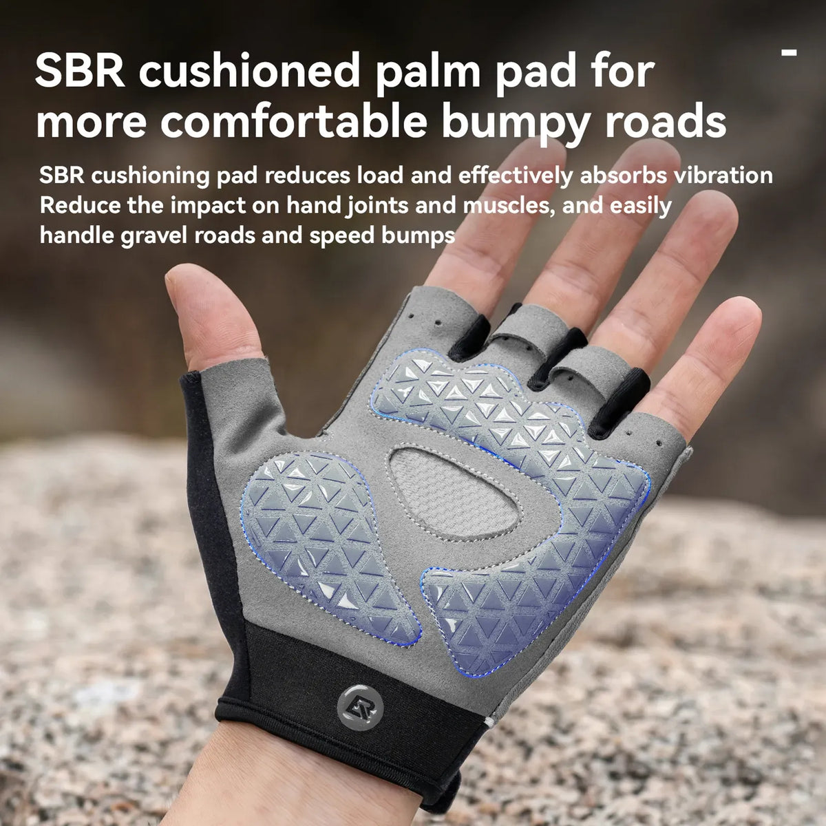 ROCKBROS S424 summer half-finger cycling gloves with breathable design.
#colour_grey