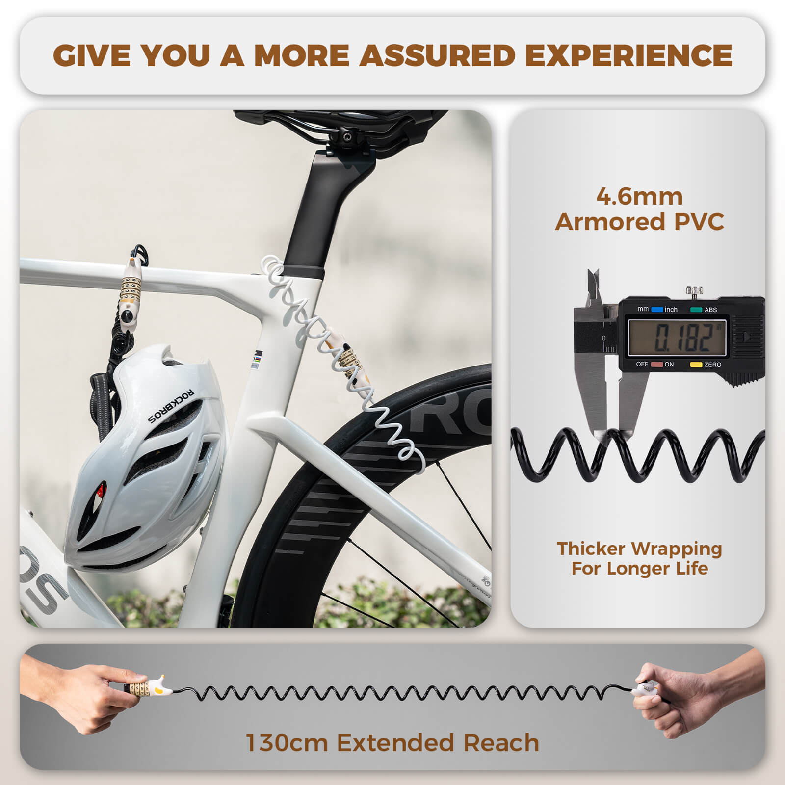 Rockbros SafeCat 4-digit combination padlock with cute cat shape design.
#color_white