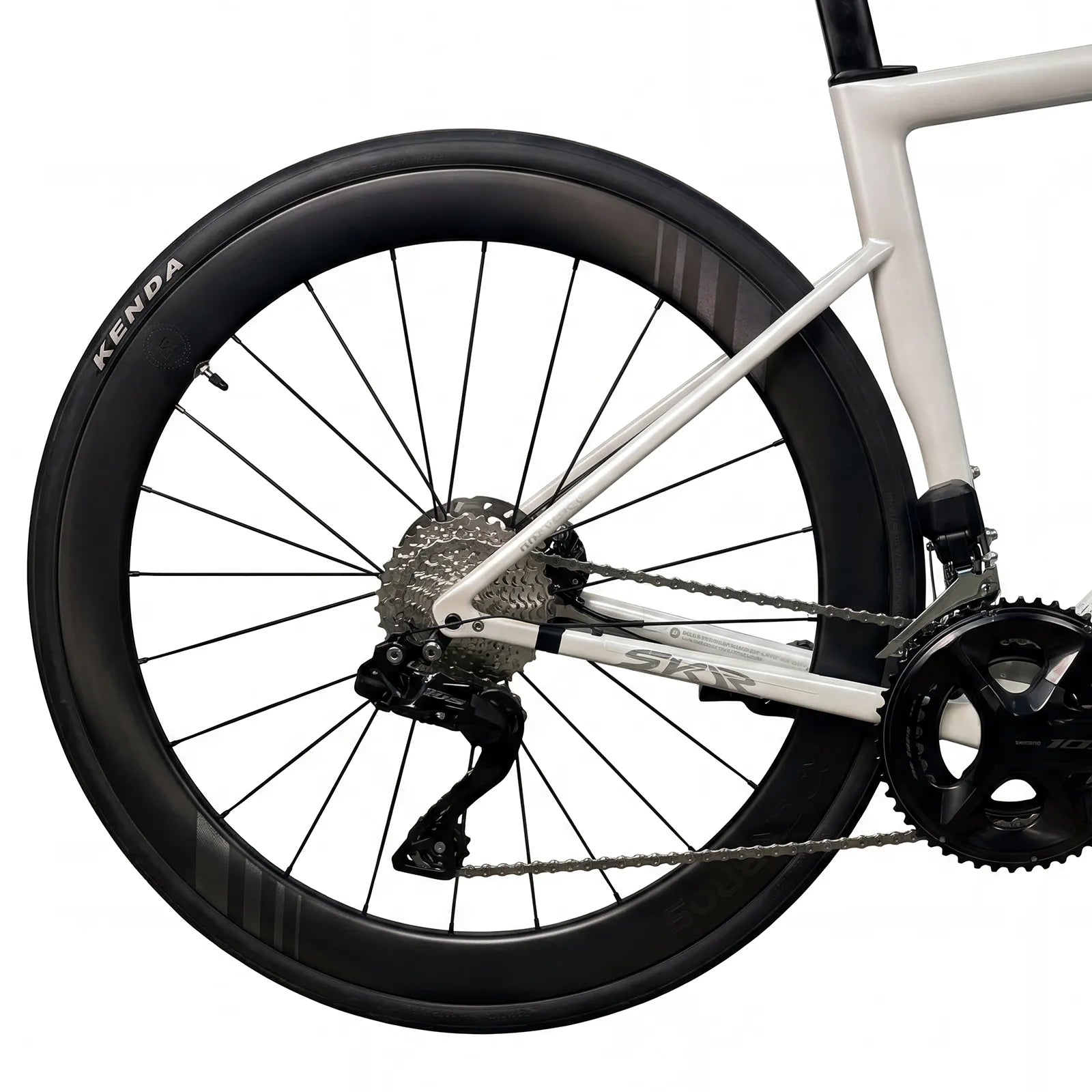 rockbros skyrider carbon fiber road bike for racing and long-distance cycling.
#color_white