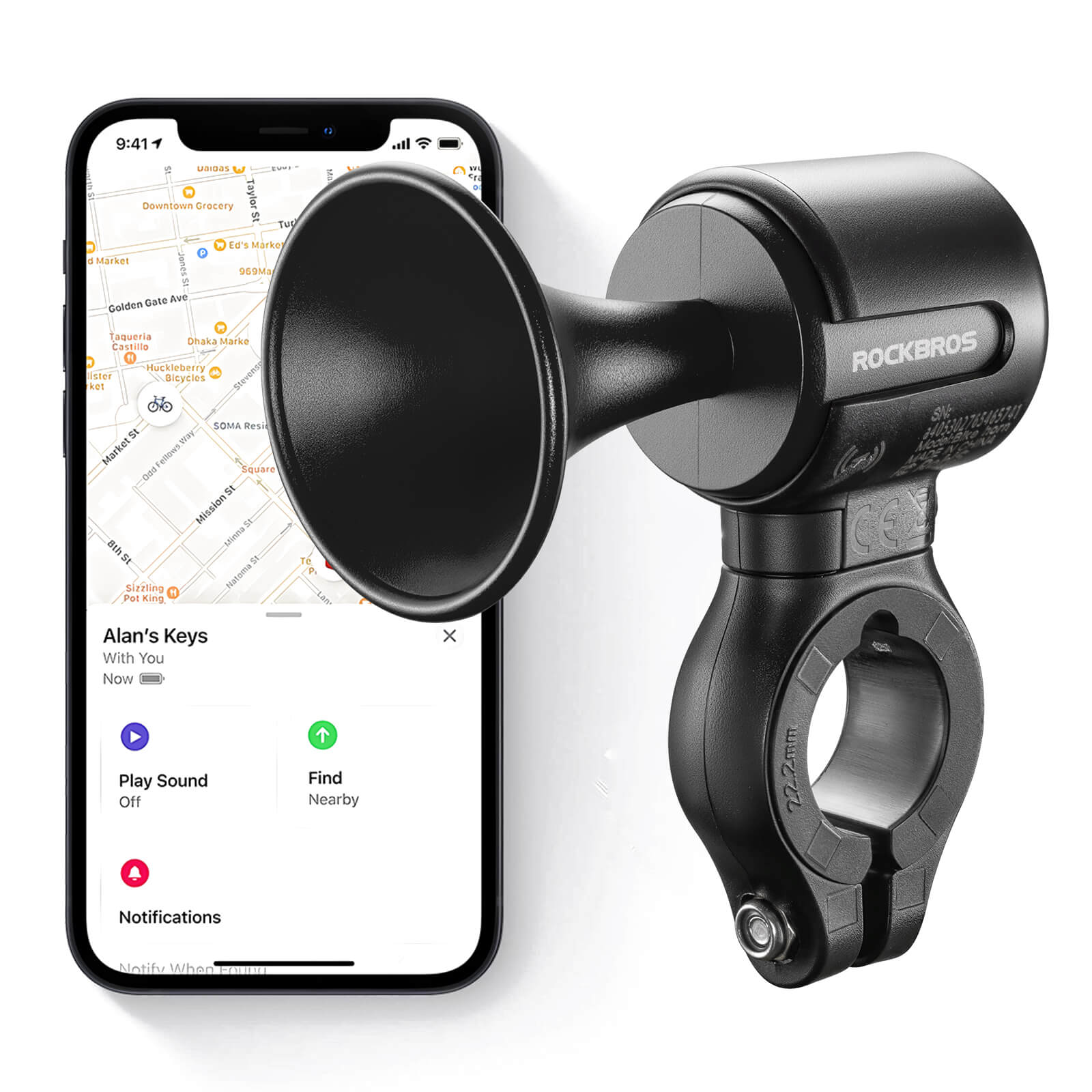 rockbros 120dB bike alarm for cycling security and theft alert.
#color_black