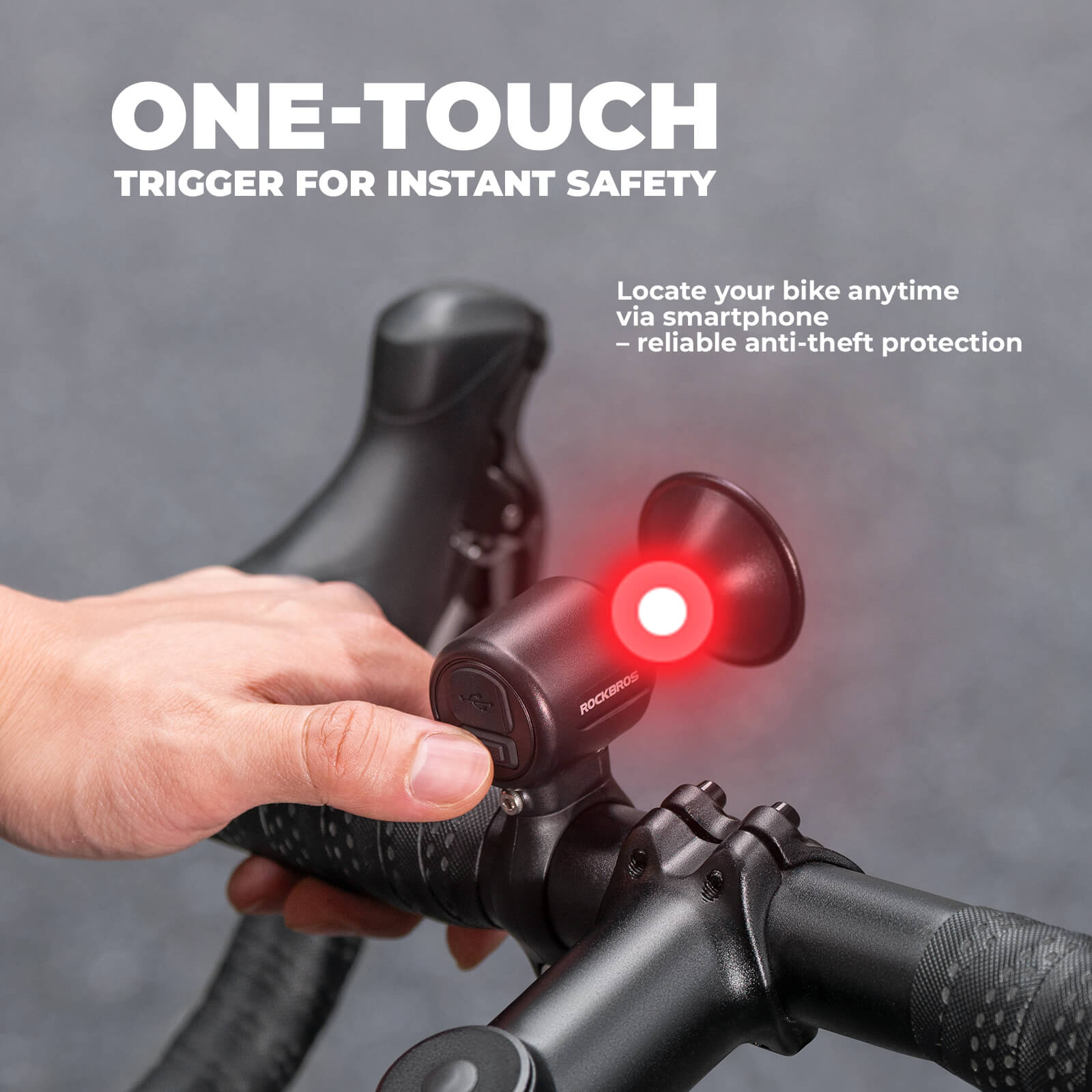 rockbros 120dB bike alarm for cycling security and theft alert.
#color_red
